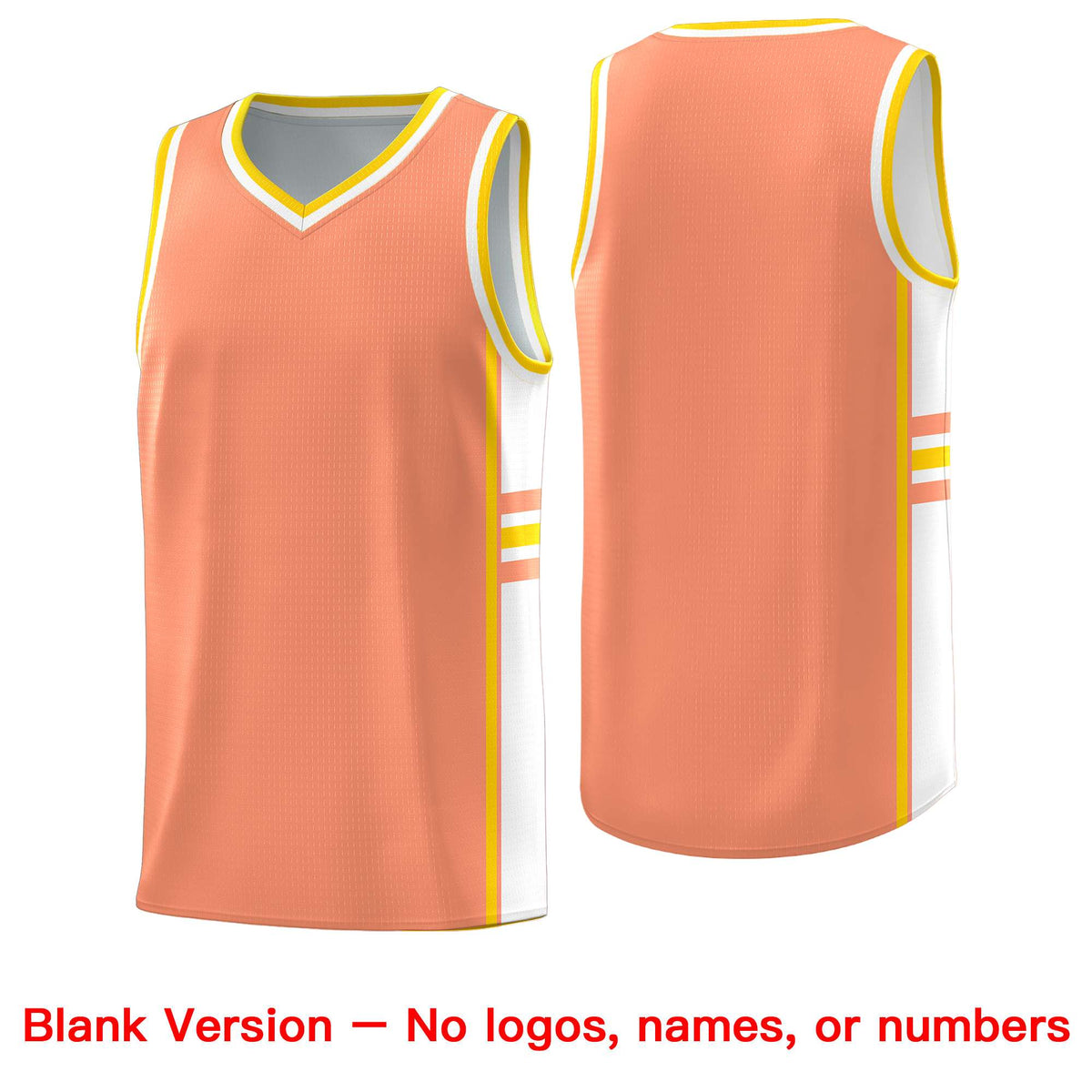 Custom Youth Basketball Jersey - Light Orange White Two-Tone Classic Varsity Uniform