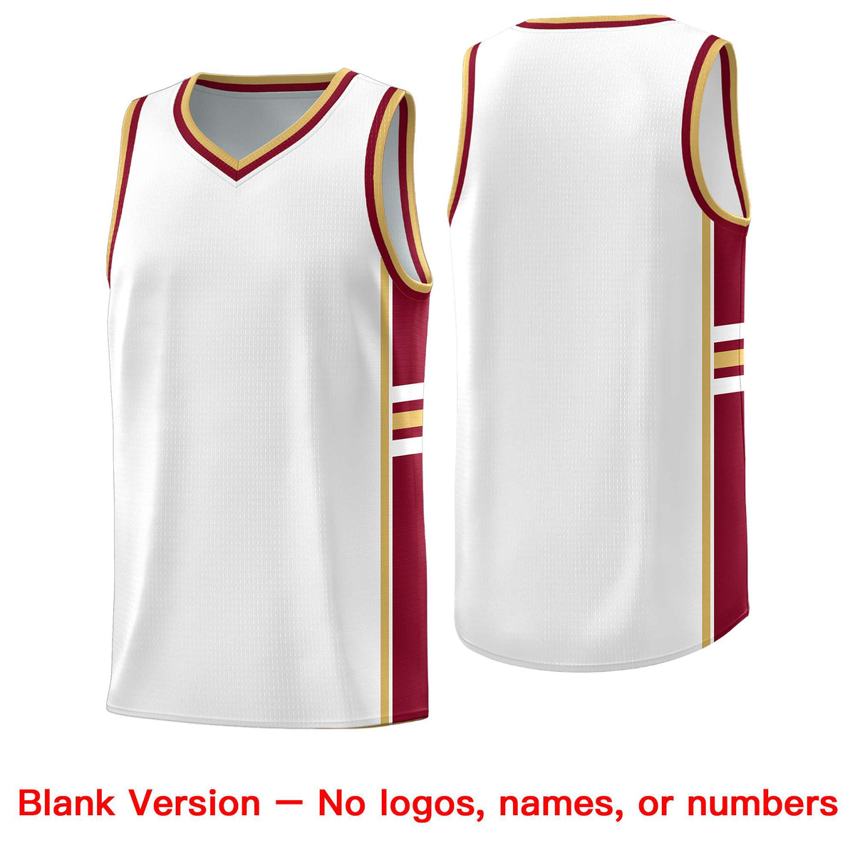 Custom Youth Basketball Jersey - White Crimson Two-Tone Varsity Jersey Set