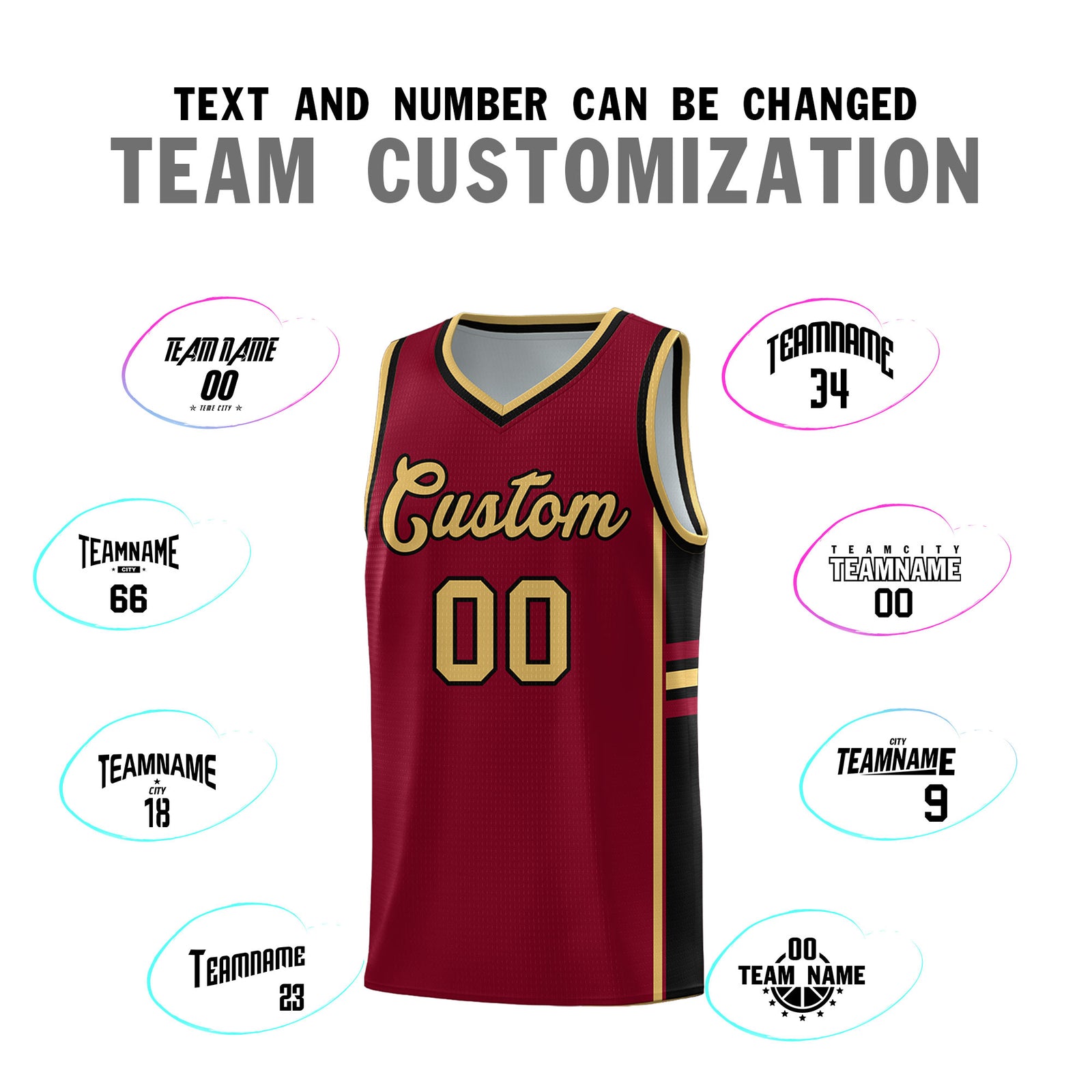 Custom Youth Basketball Jersey - Crimson Black Personalized Varsity Two-Tone Uniform