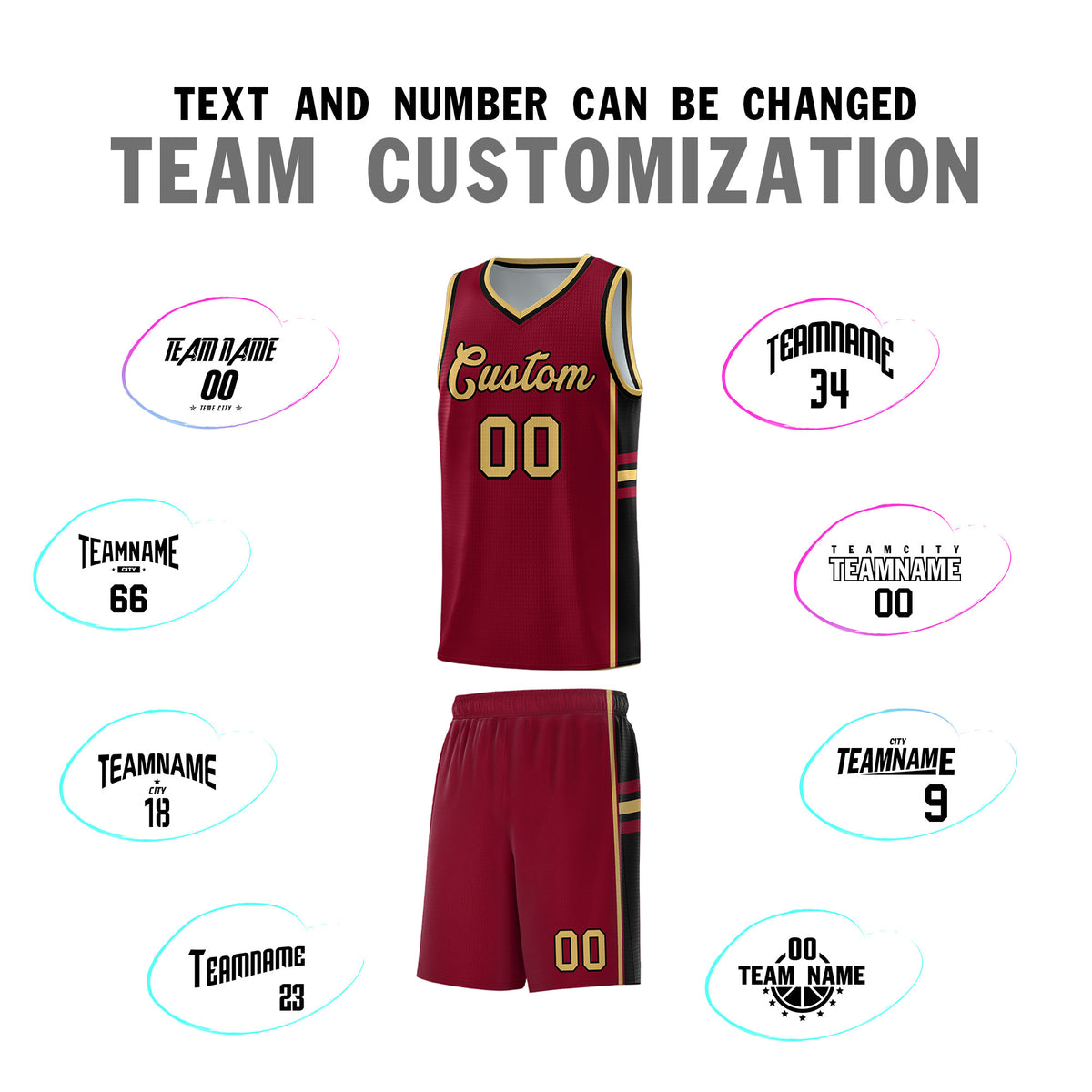 Custom Youth Basketball Jersey - Crimson Black Personalized Varsity Two-Tone Uniform