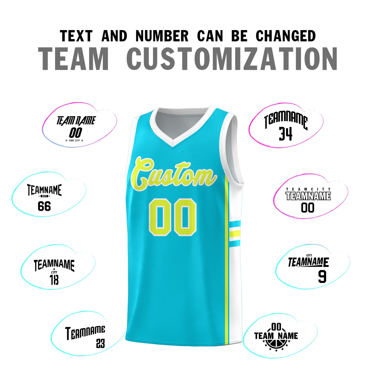 Custom Youth Basketball Jersey - Sky Blue White Personalized Varsity Two-Tone Uniform