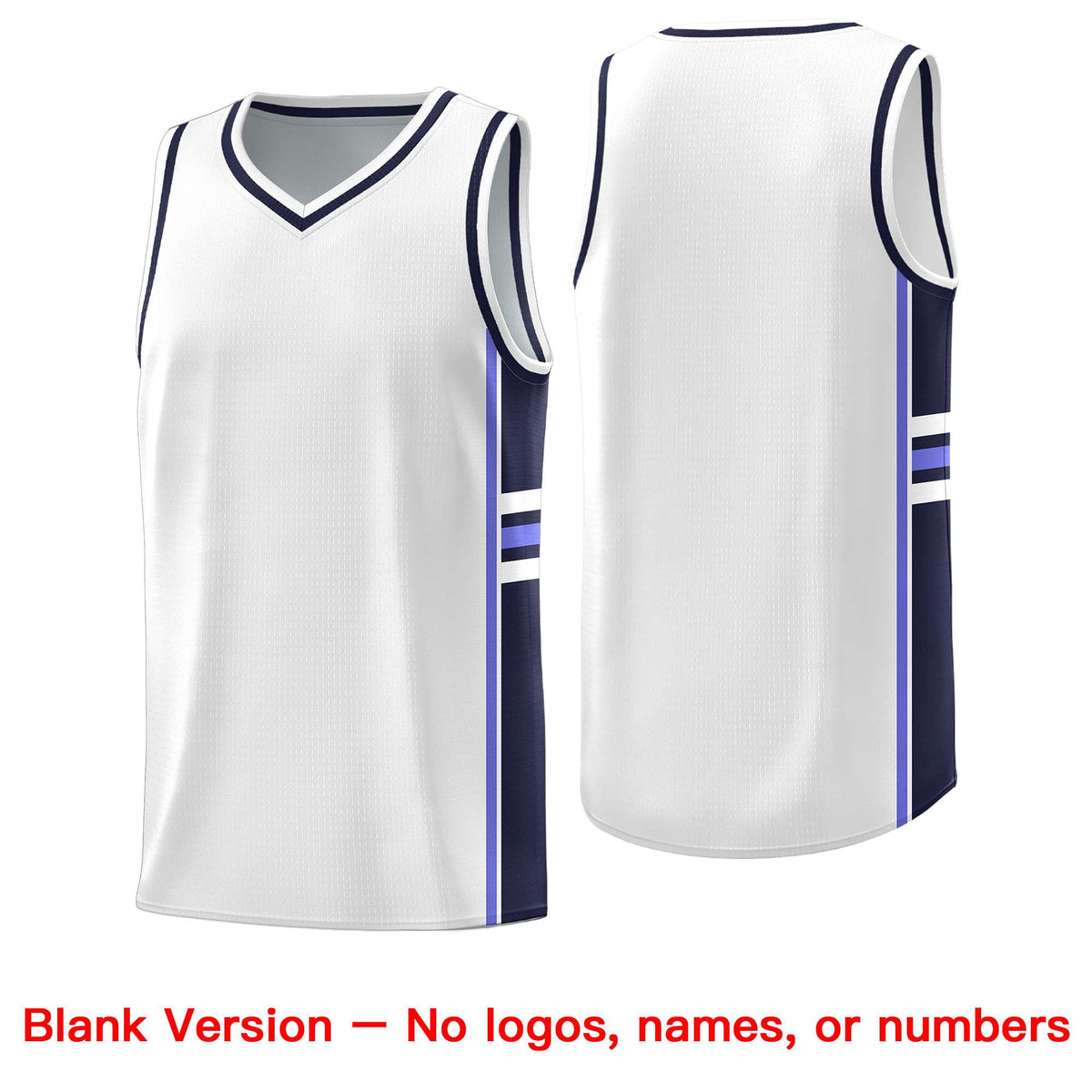 Custom Youth Basketball Jersey - White Navy Two-Tone Varsity Jersey Set