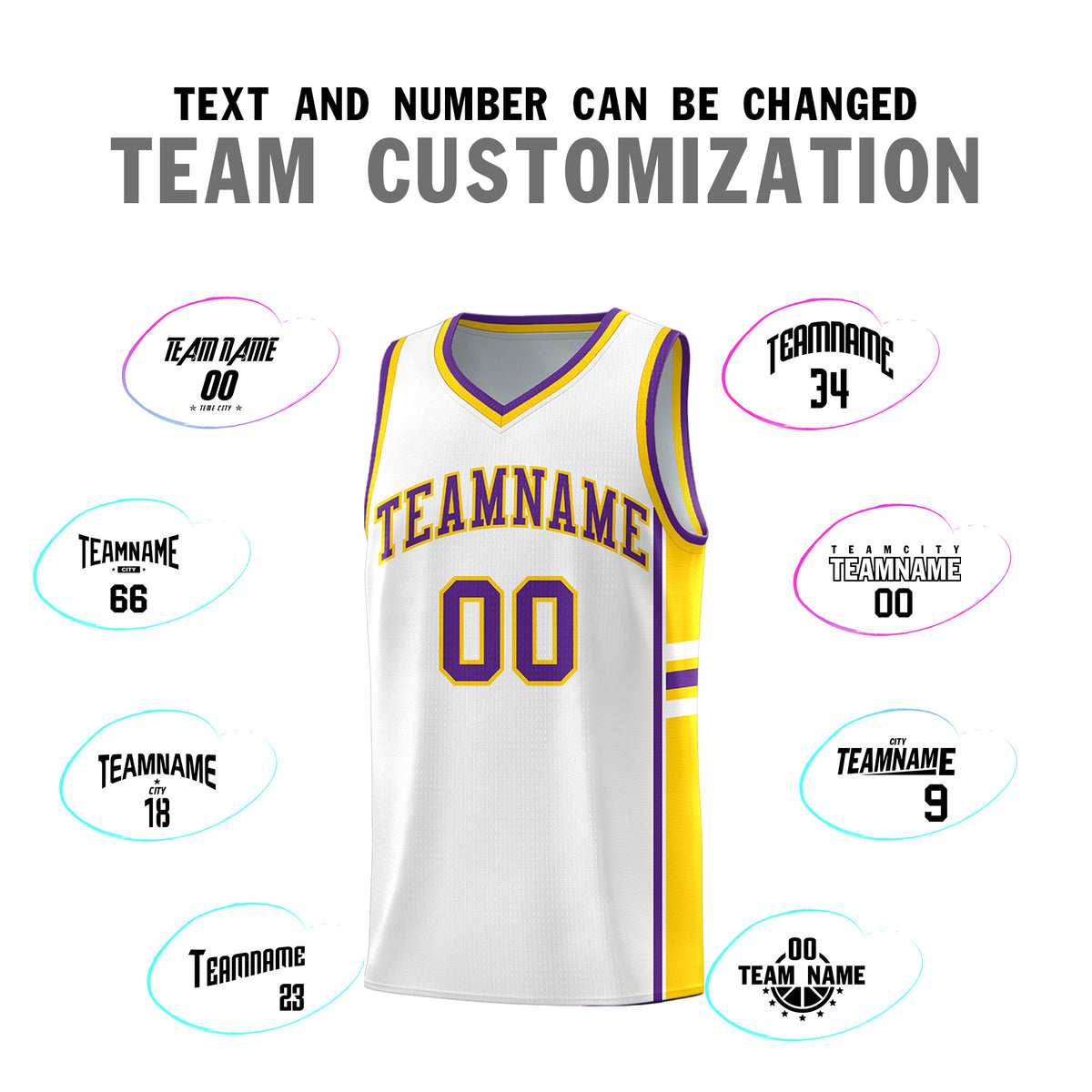 Custom Youth Basketball Jersey - White Gold Personalized Varsity Two-Tone Uniform