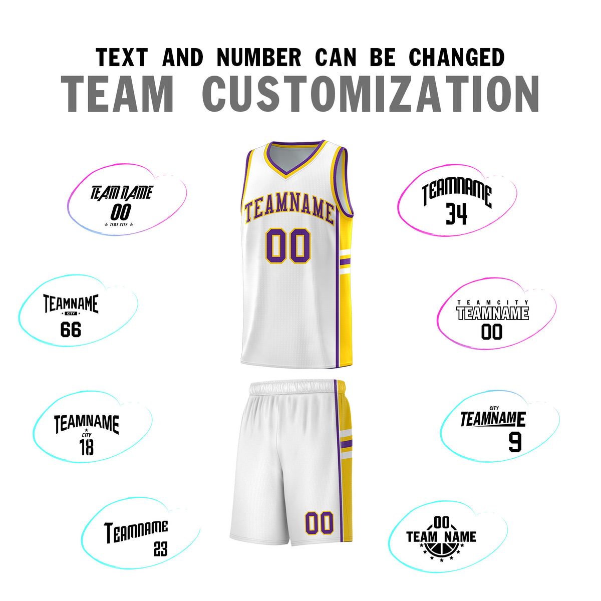 Custom Youth Basketball Jersey - White Gold Personalized Varsity Two-Tone Uniform