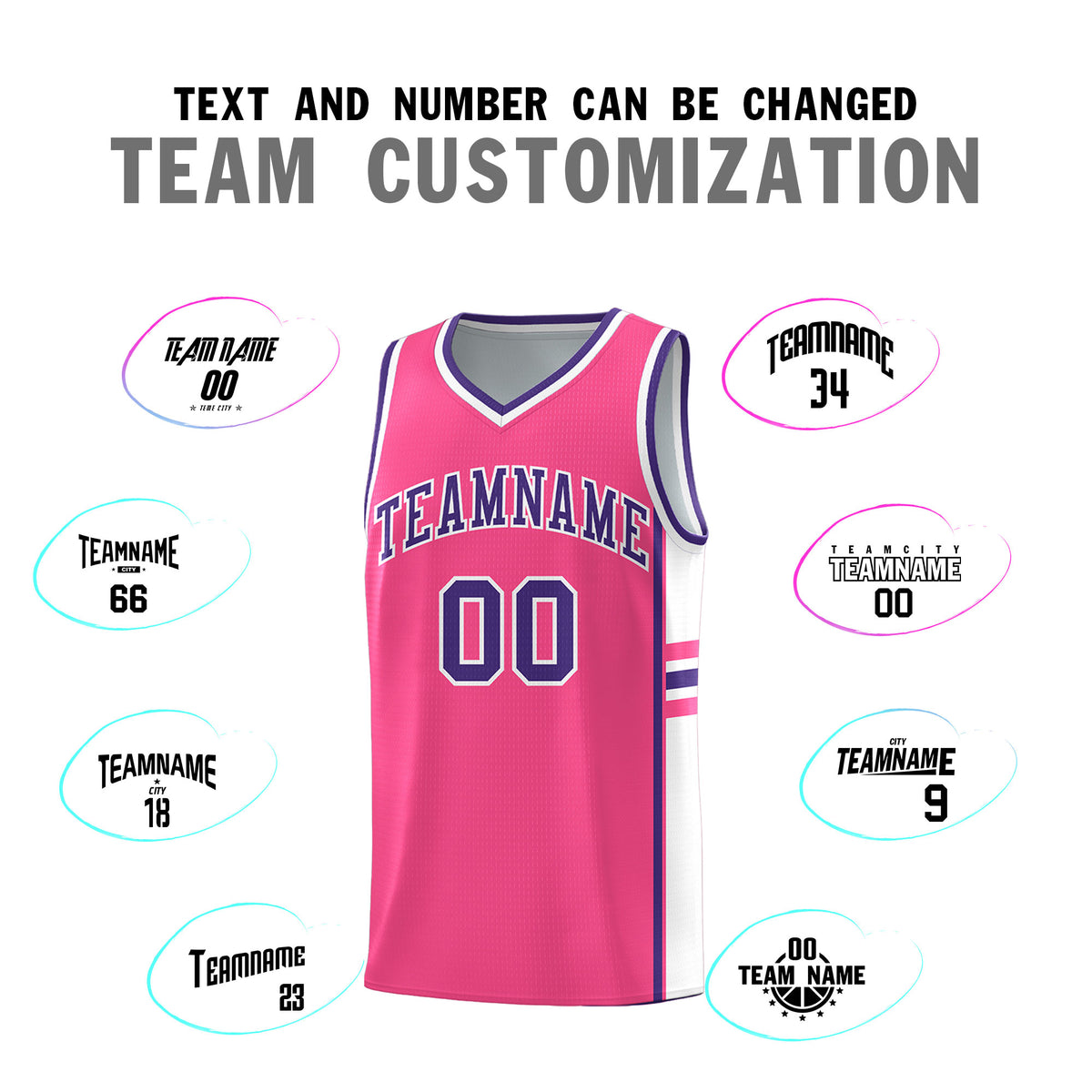 Custom Youth Basketball Jersey - Pink White Two-Tone Varsity Jersey Set