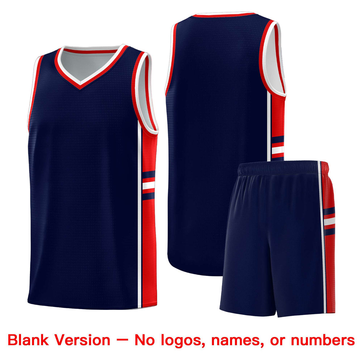 Custom Youth Basketball Jersey - Navy Red Two-Tone Varsity Jersey Set
