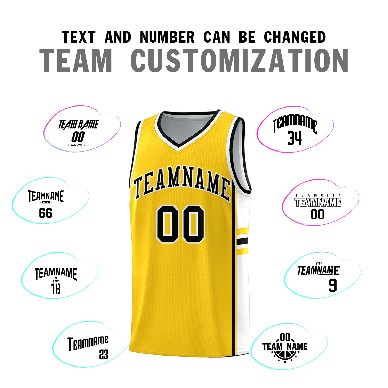 Custom Youth Basketball Jersey - Gold White Two-Tone Classic Varsity Uniform
