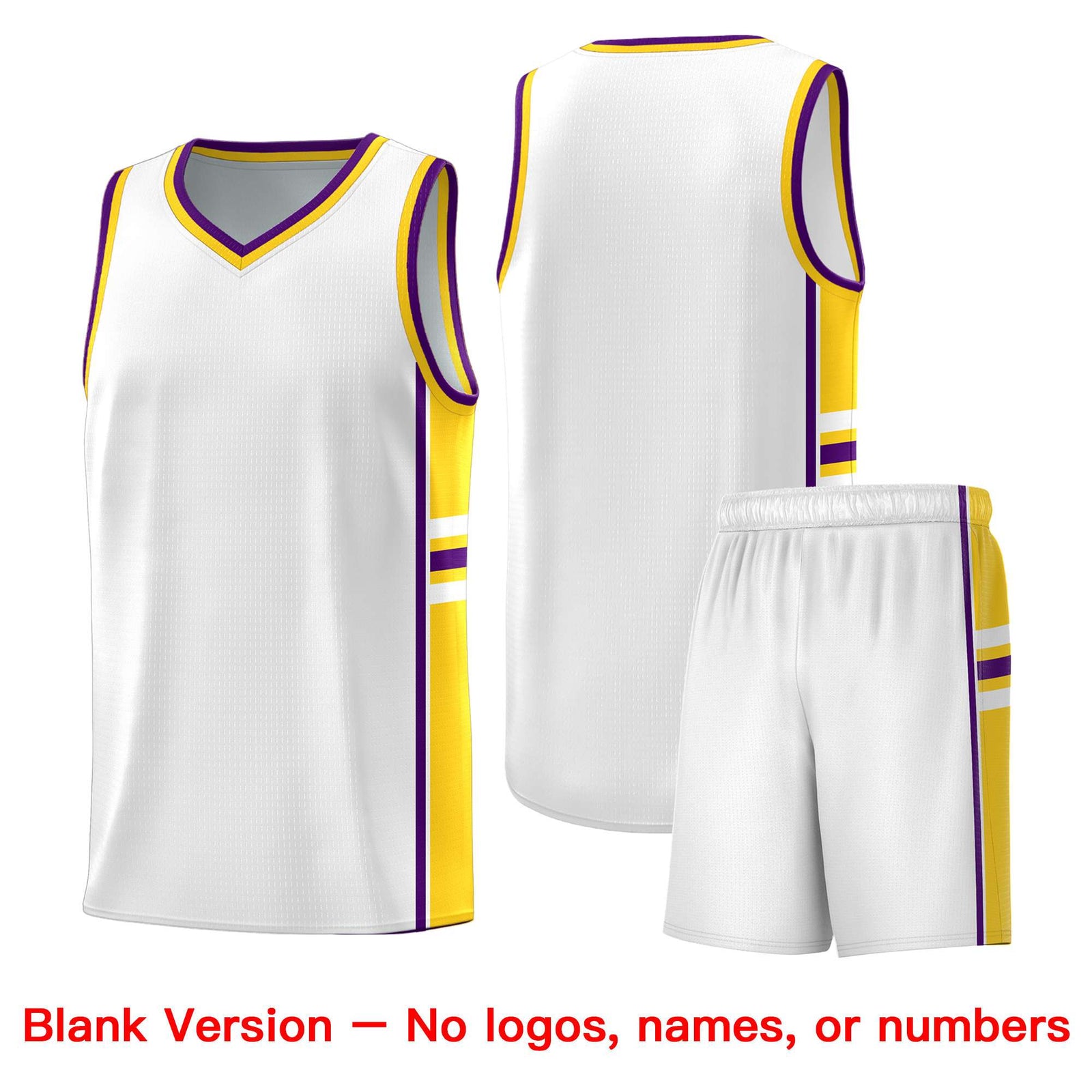 Custom Youth Basketball Jersey - White Gold Personalized Varsity Two-Tone Uniform