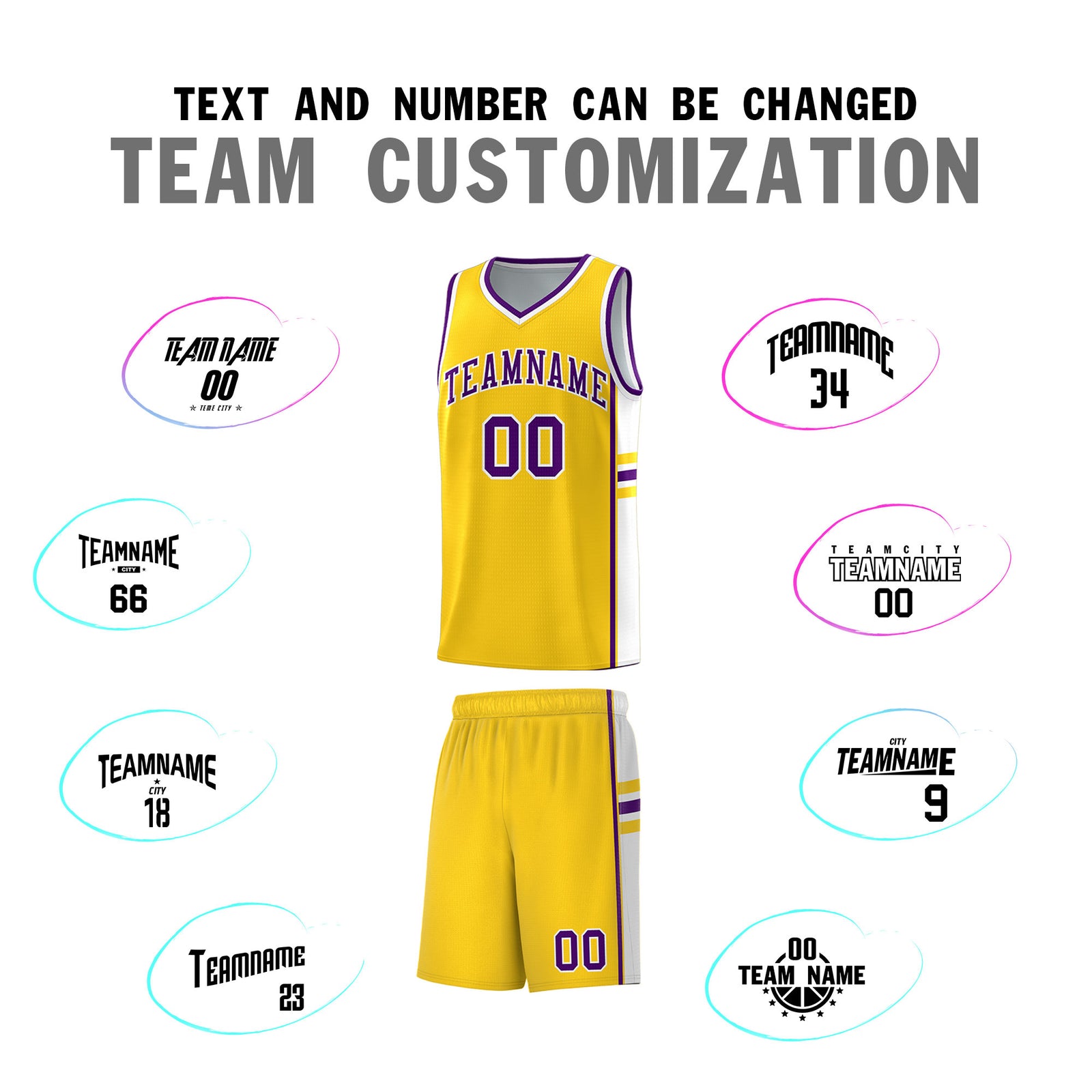 Custom Youth Basketball Jersey - Gold White Two-Tone Classic Varsity Uniform
