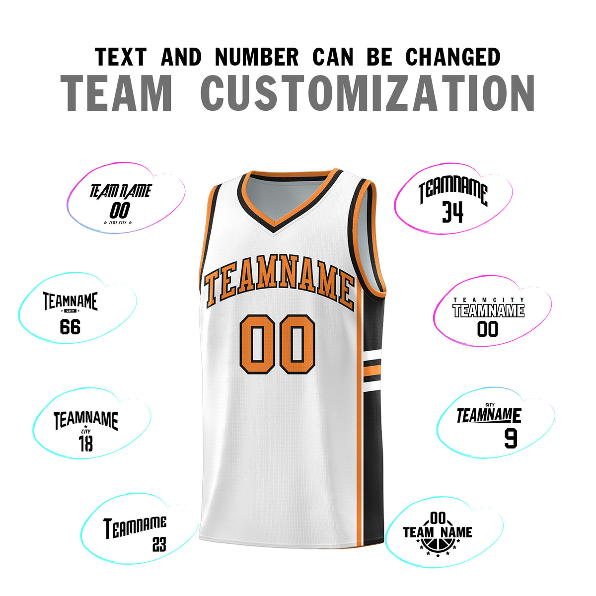 Custom Youth Basketball Jersey - White Gold Orange Personalized Varsity Two-Tone Uniform