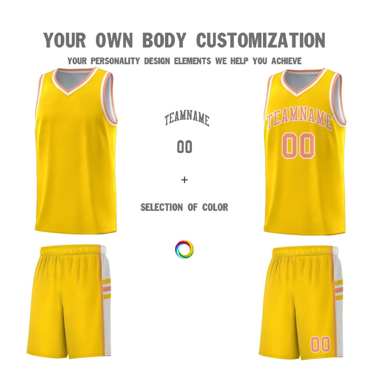 Custom Youth Basketball Jersey - Gold White Personalized Varsity Two-Tone Uniform