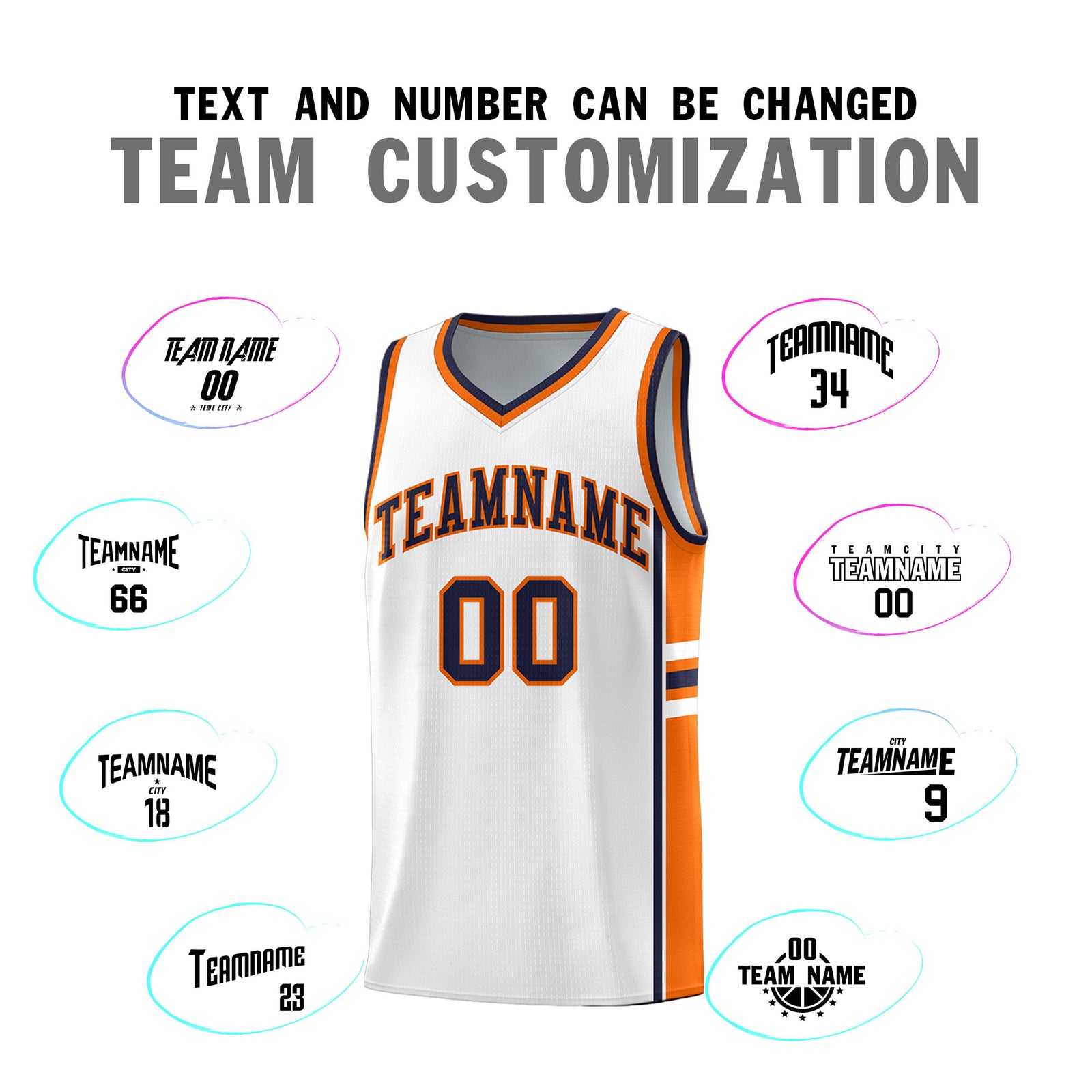 Custom Youth Basketball Jersey - White Orange Two-Tone Varsity Jersey Set