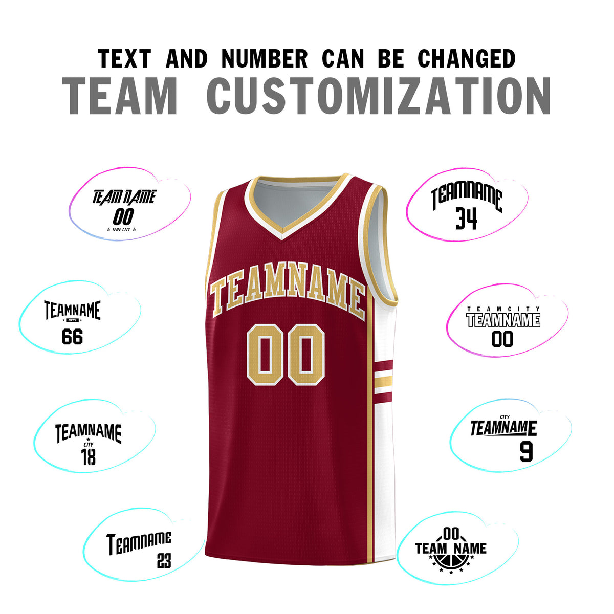 Custom Youth Basketball Jersey - Crimson Old Gold Personalized Varsity Two-Tone Uniform