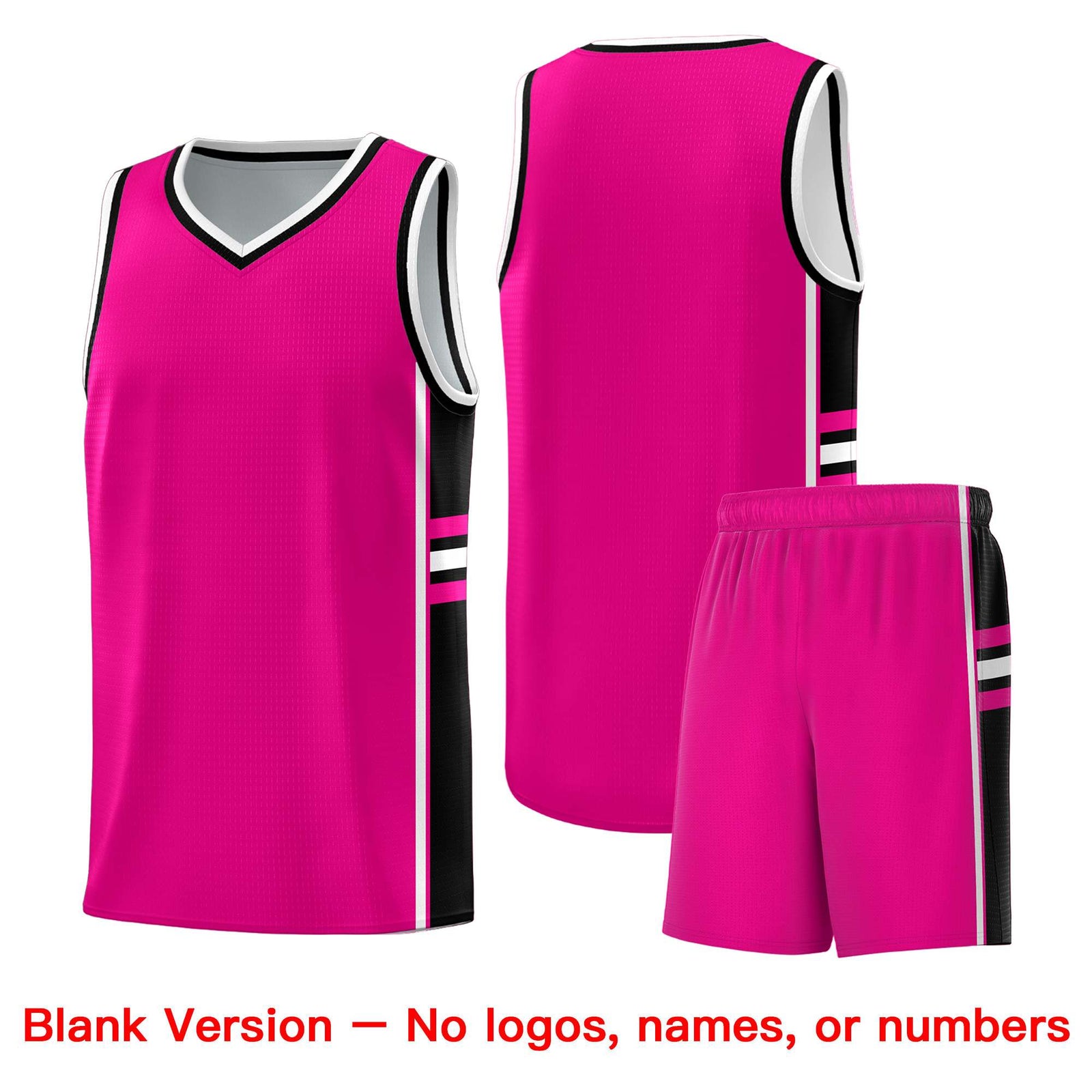 Custom Youth Basketball Jersey - Pink Black Personalized Varsity Two-Tone Uniform