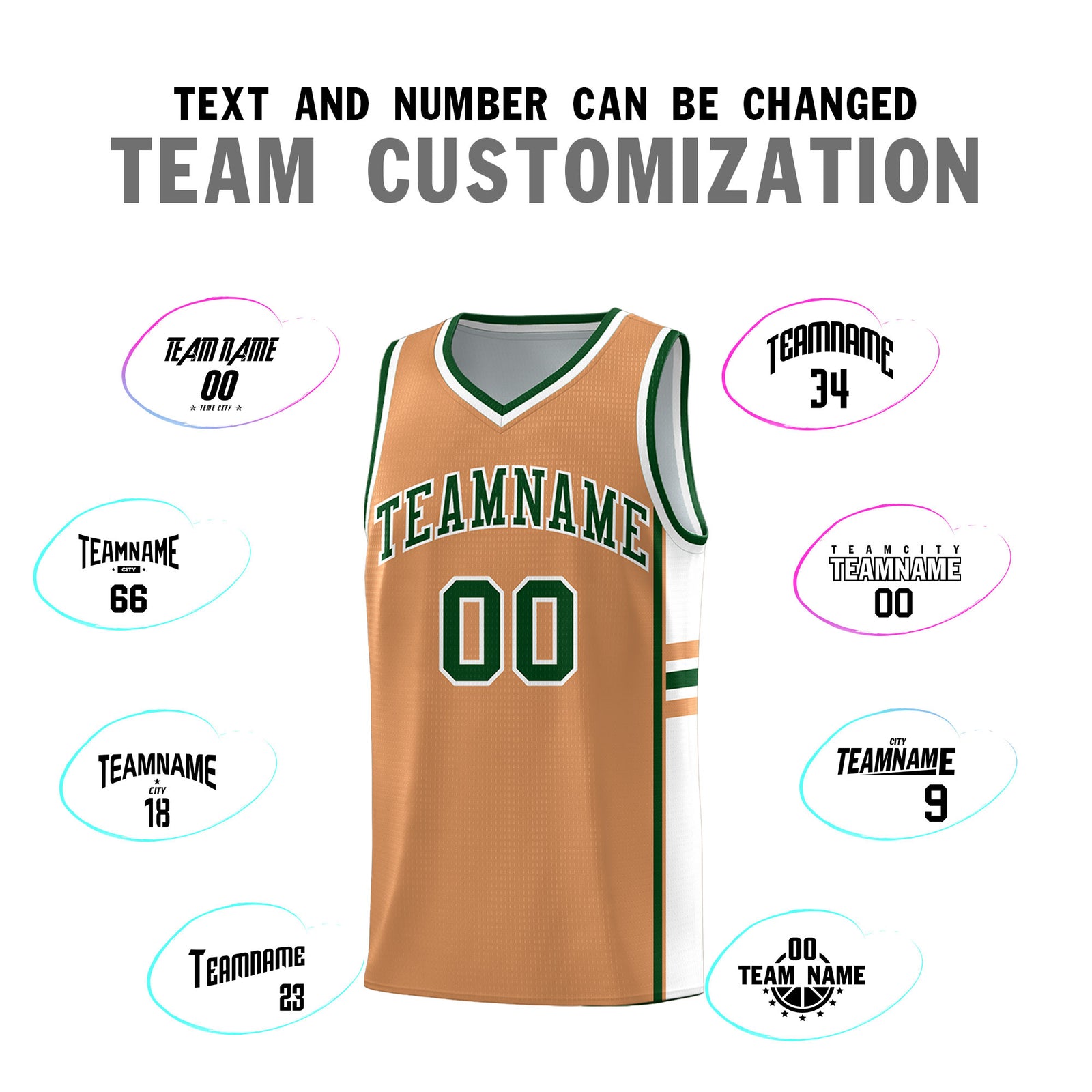 Custom Youth Basketball Jersey - Buckskin Brown White Personalized Varsity Two-Tone Uniform
