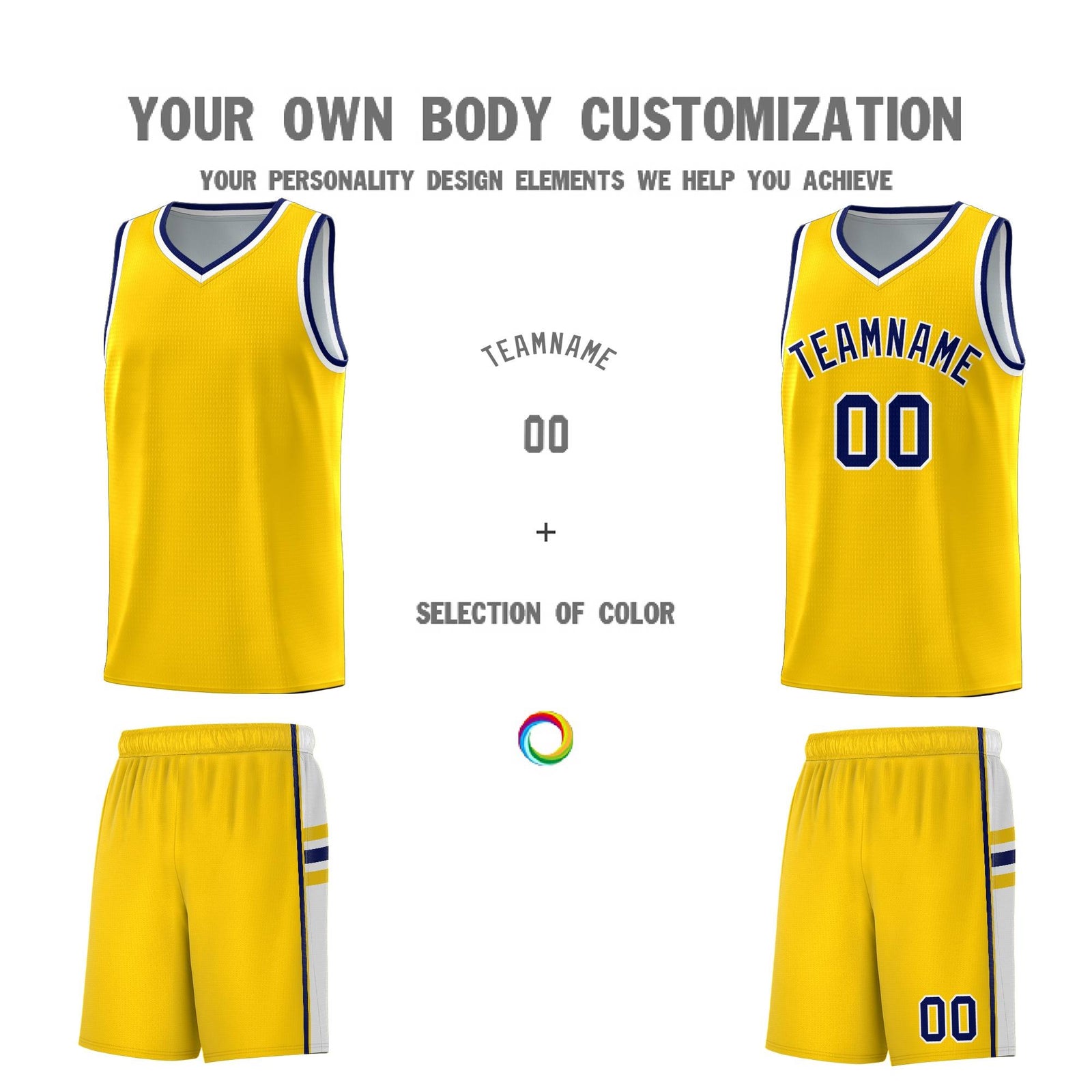 Custom Youth Basketball Jersey - Gold White Two-Tone Classic Varsity Uniform