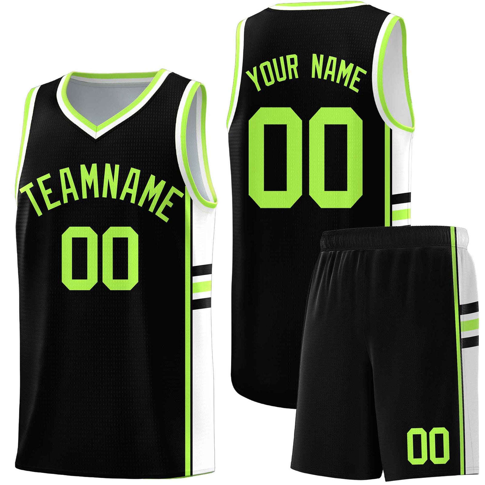 Custom Youth Basketball Jersey - Black White Two-Tone Classic Varsity Uniform