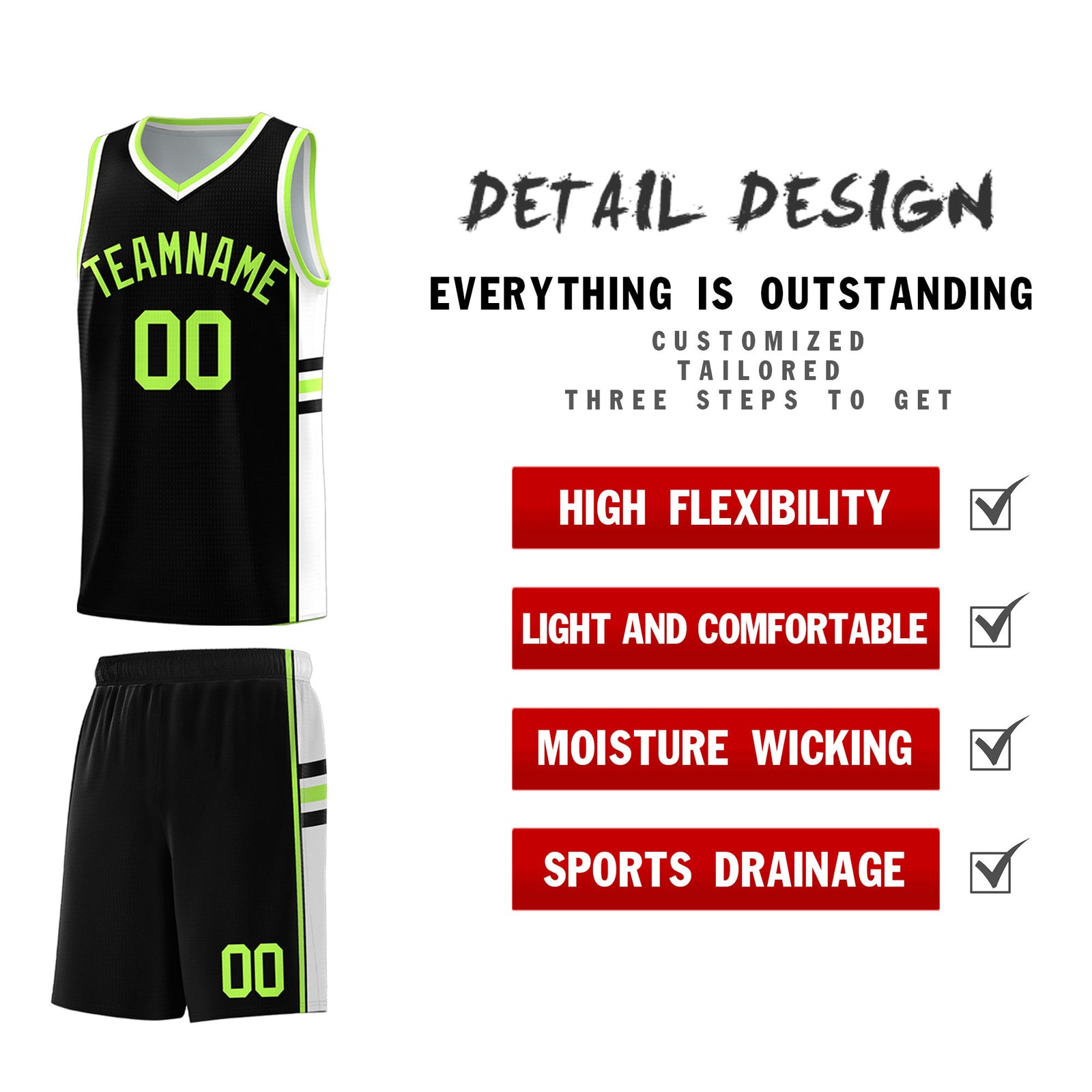 Custom Youth Basketball Jersey - Black White Two-Tone Classic Varsity Uniform