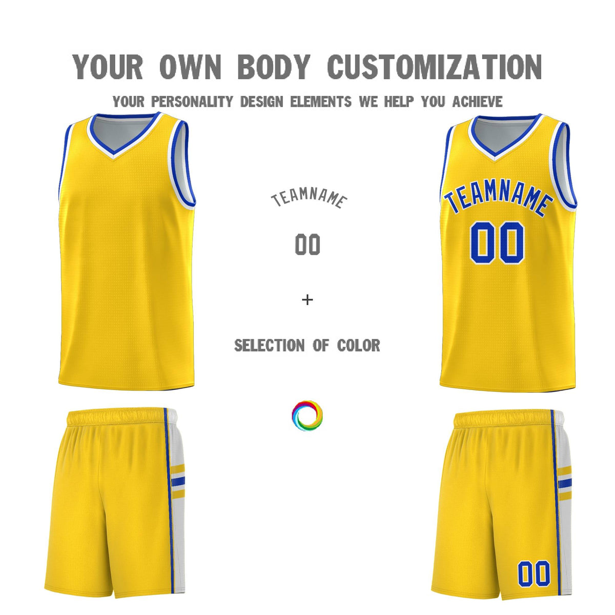 Custom Youth Basketball Jersey - Gold White Two-Tone Classic Varsity Uniform