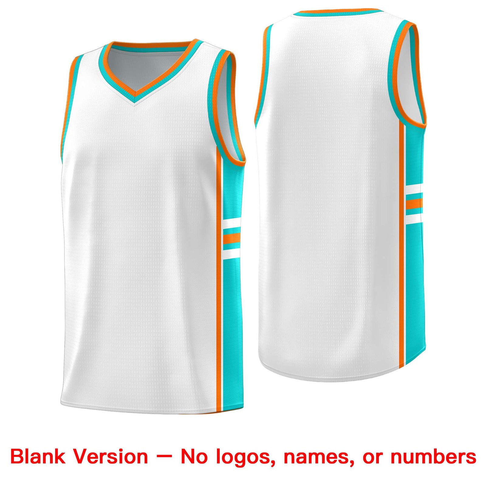Custom Youth Basketball Jersey - White Aqua Personalized Varsity Two-Tone Uniform