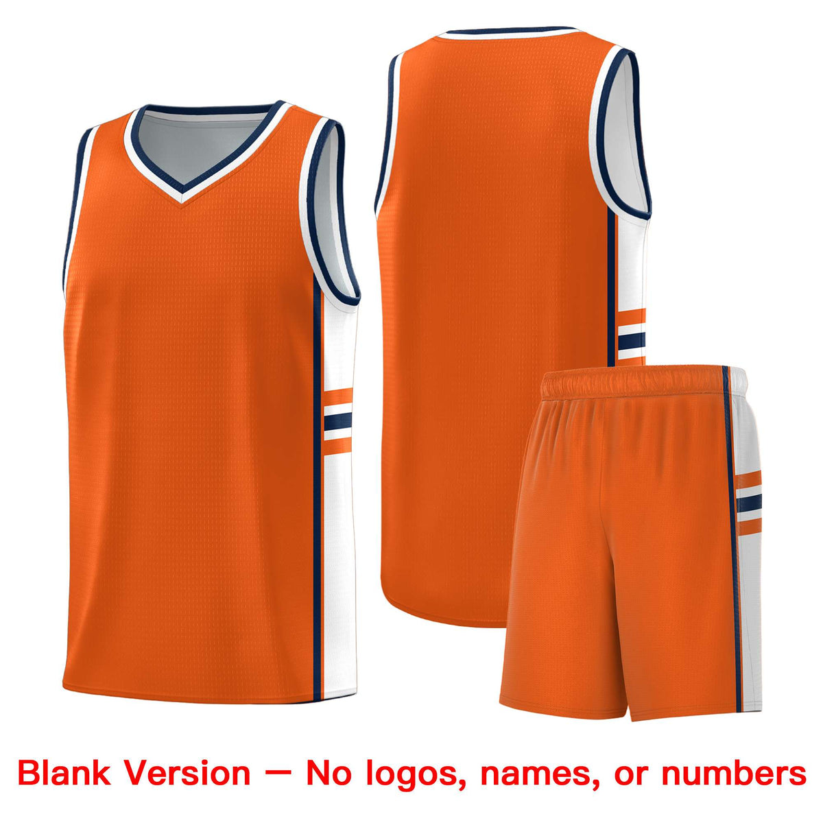Custom Youth Basketball Jersey - Orange White Two-Tone Classic Varsity Uniform