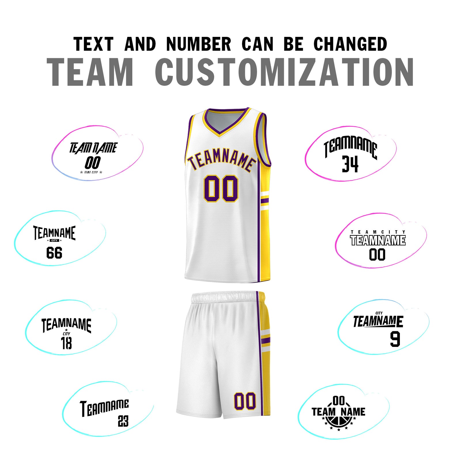Custom Youth Basketball Jersey - White Gold Personalized Varsity Two-Tone Uniform