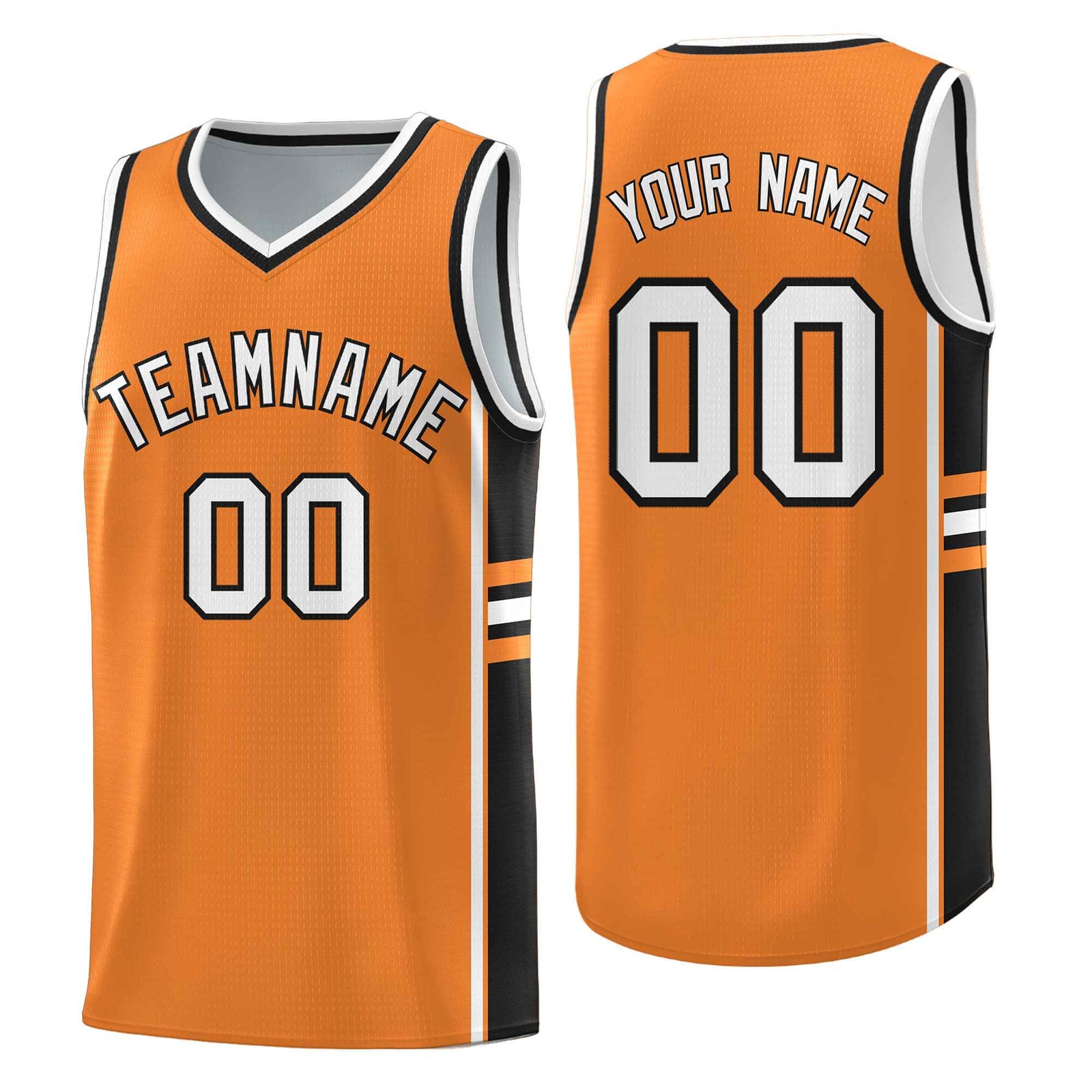 Custom Youth Basketball Jersey - Gold Orange Black Two-Tone Varsity Jersey Set