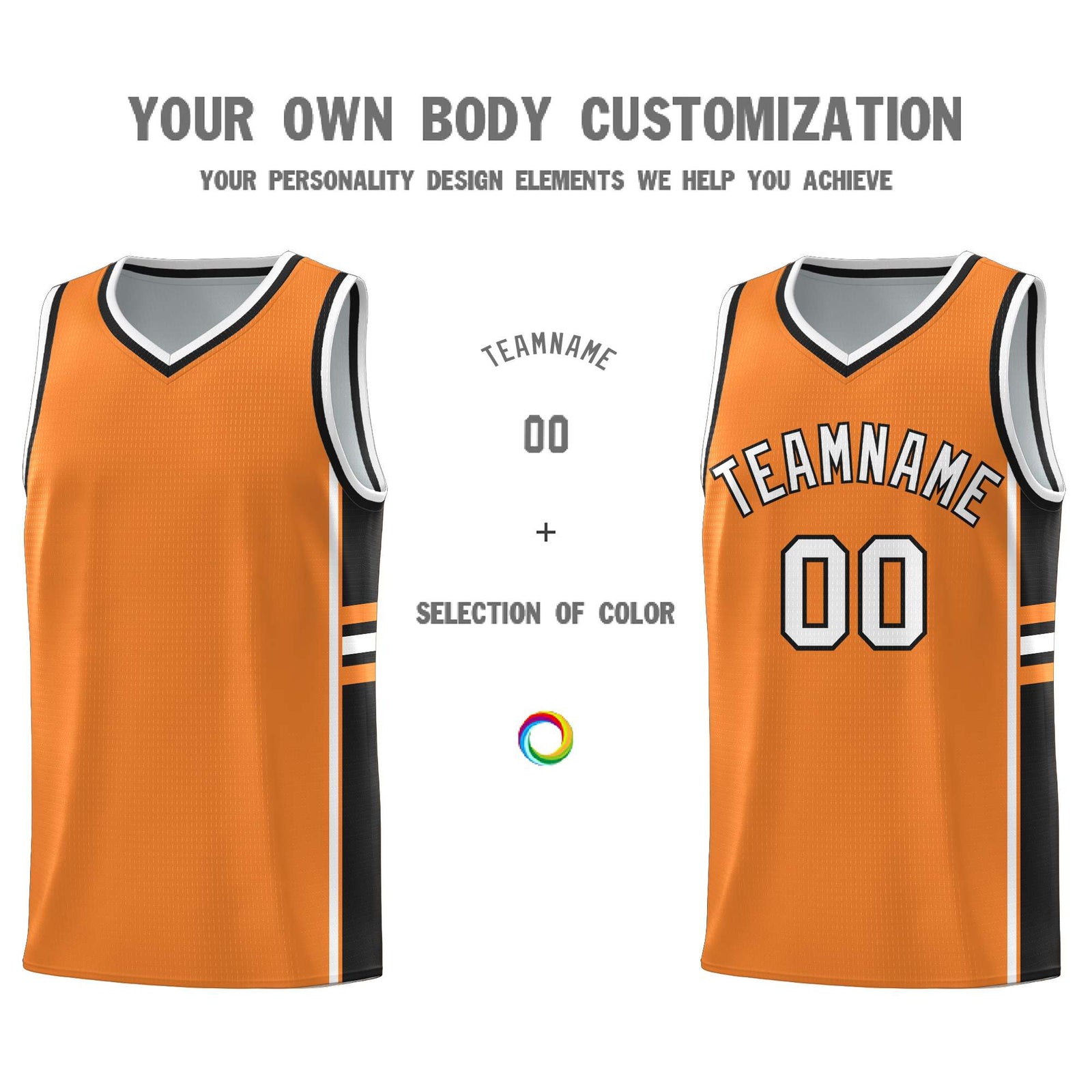 Custom Youth Basketball Jersey - Gold Orange Black Two-Tone Varsity Jersey Set