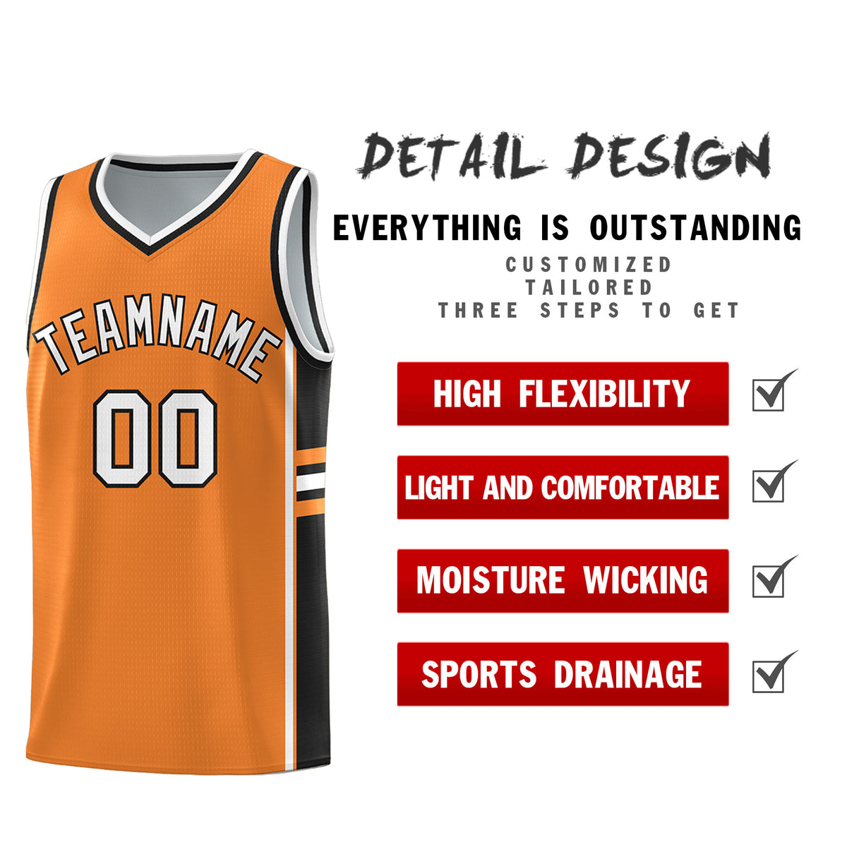 Custom Youth Basketball Jersey - Gold Orange Black Two-Tone Varsity Jersey Set