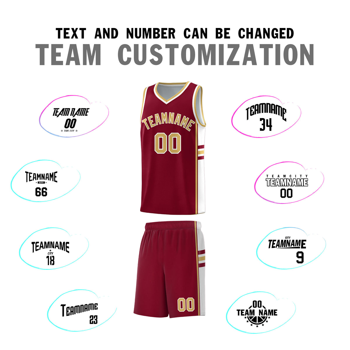 Custom Youth Basketball Jersey - Crimson Old Gold Personalized Varsity Two-Tone Uniform