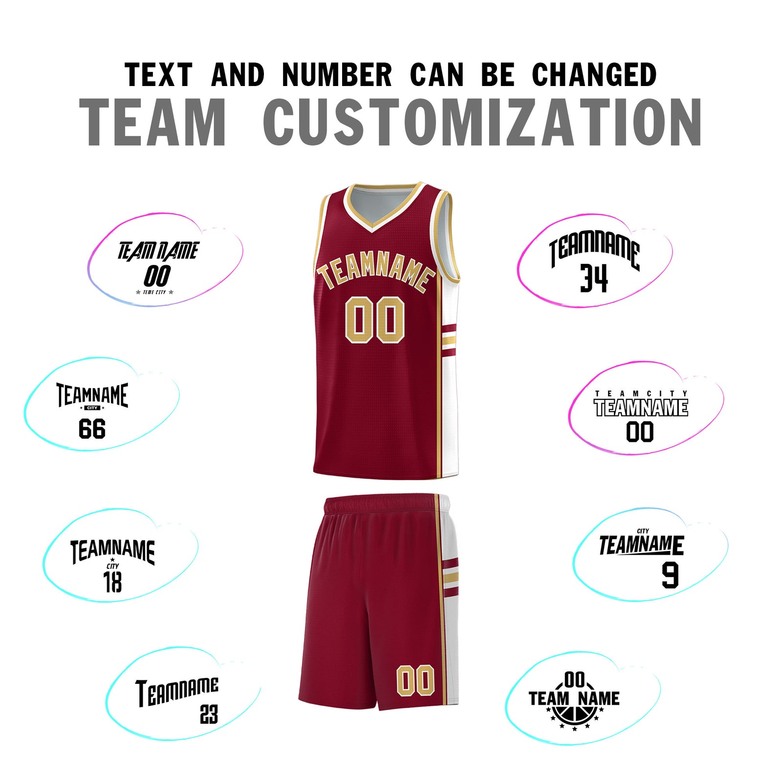 Custom Youth Basketball Jersey - Crimson Old Gold Personalized Varsity Two-Tone Uniform