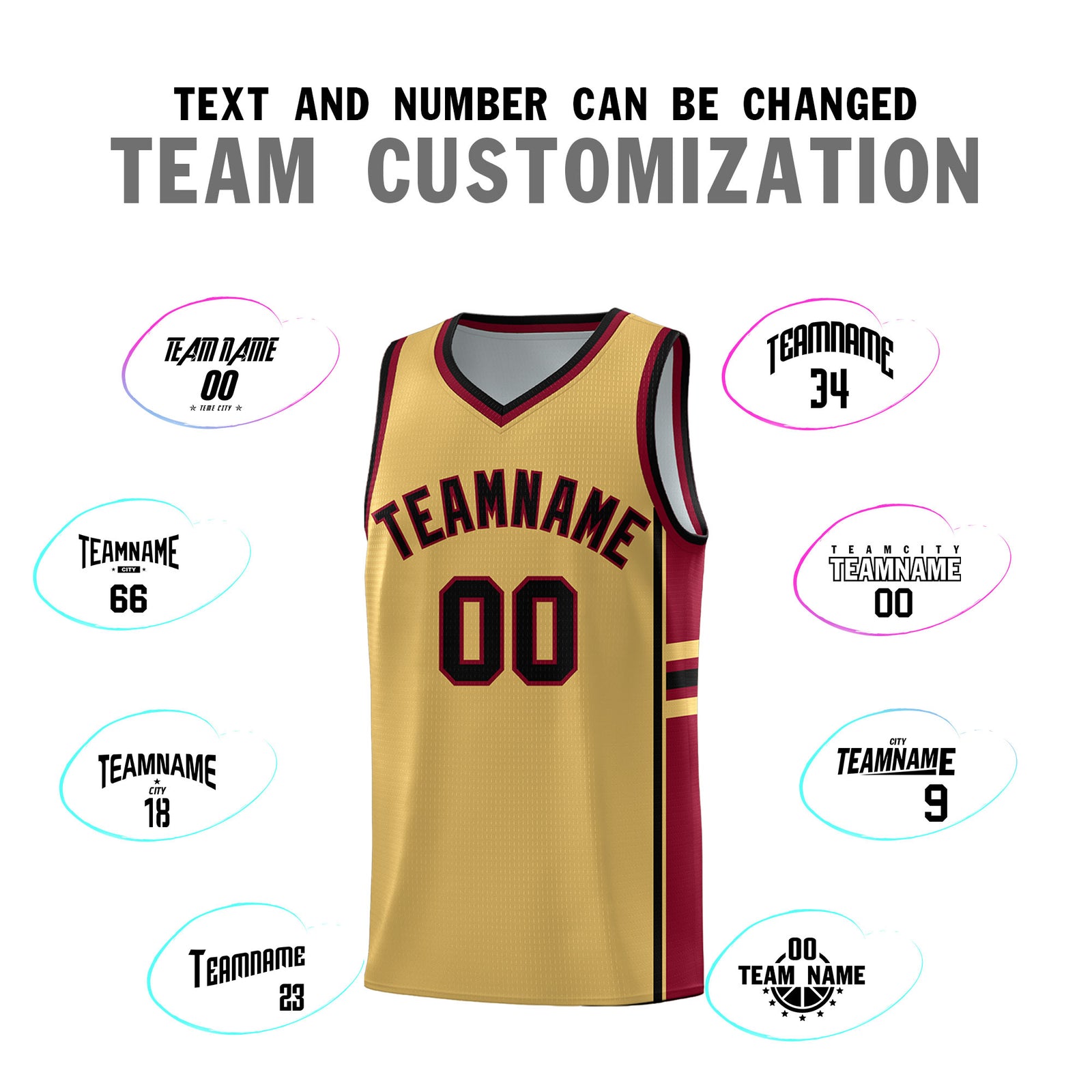 Custom Youth Basketball Jersey - Old Gold Crimson Two-Tone Classic Varsity Uniform