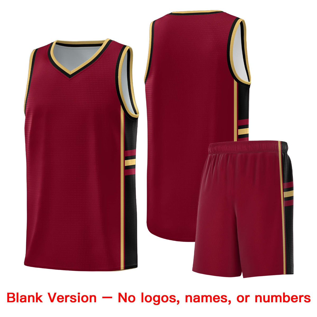 Custom Youth Basketball Jersey - Crimson Black Personalized Varsity Two-Tone Uniform