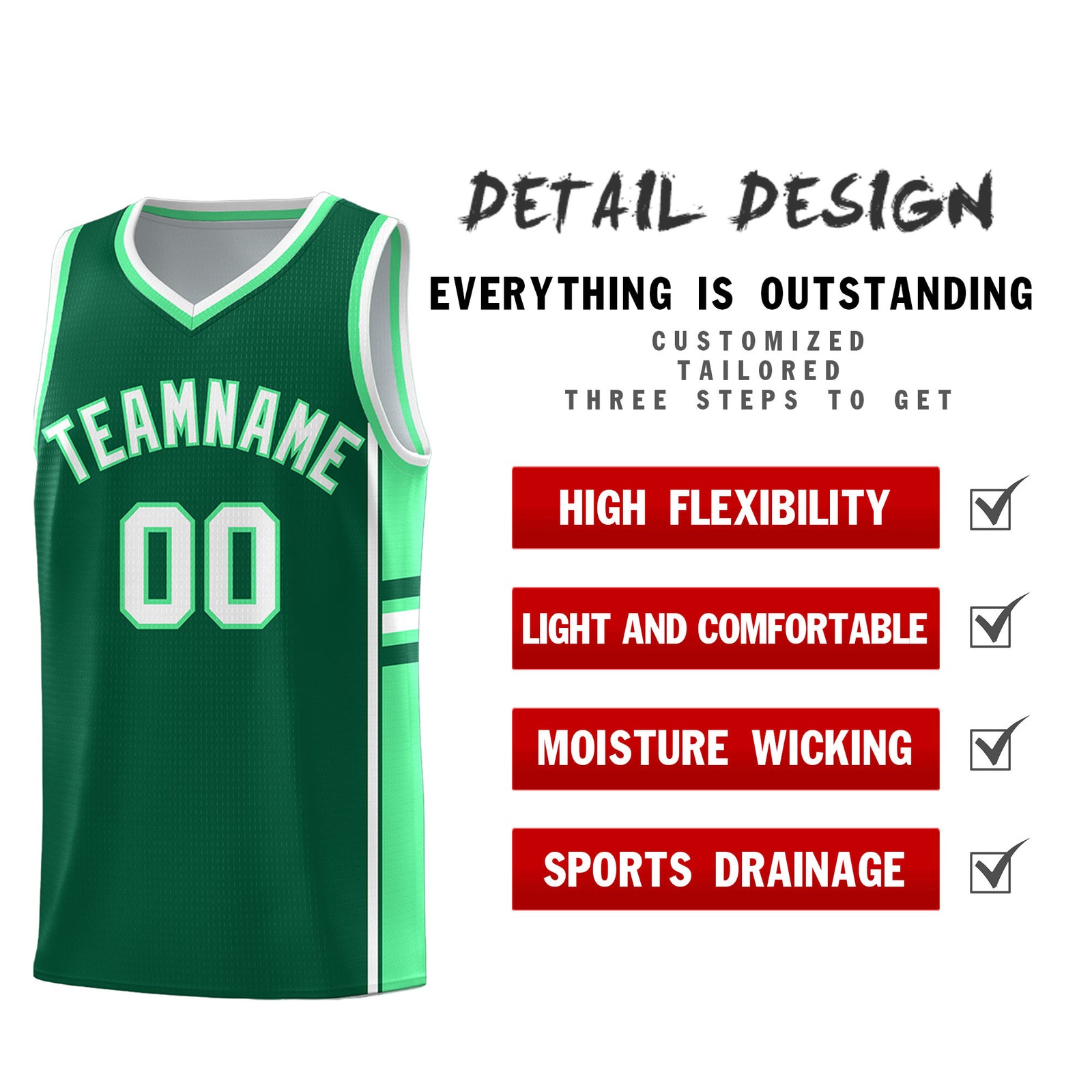 Custom Youth Basketball Jersey - Kelly Green Green Two-Tone Classic Varsity Uniform
