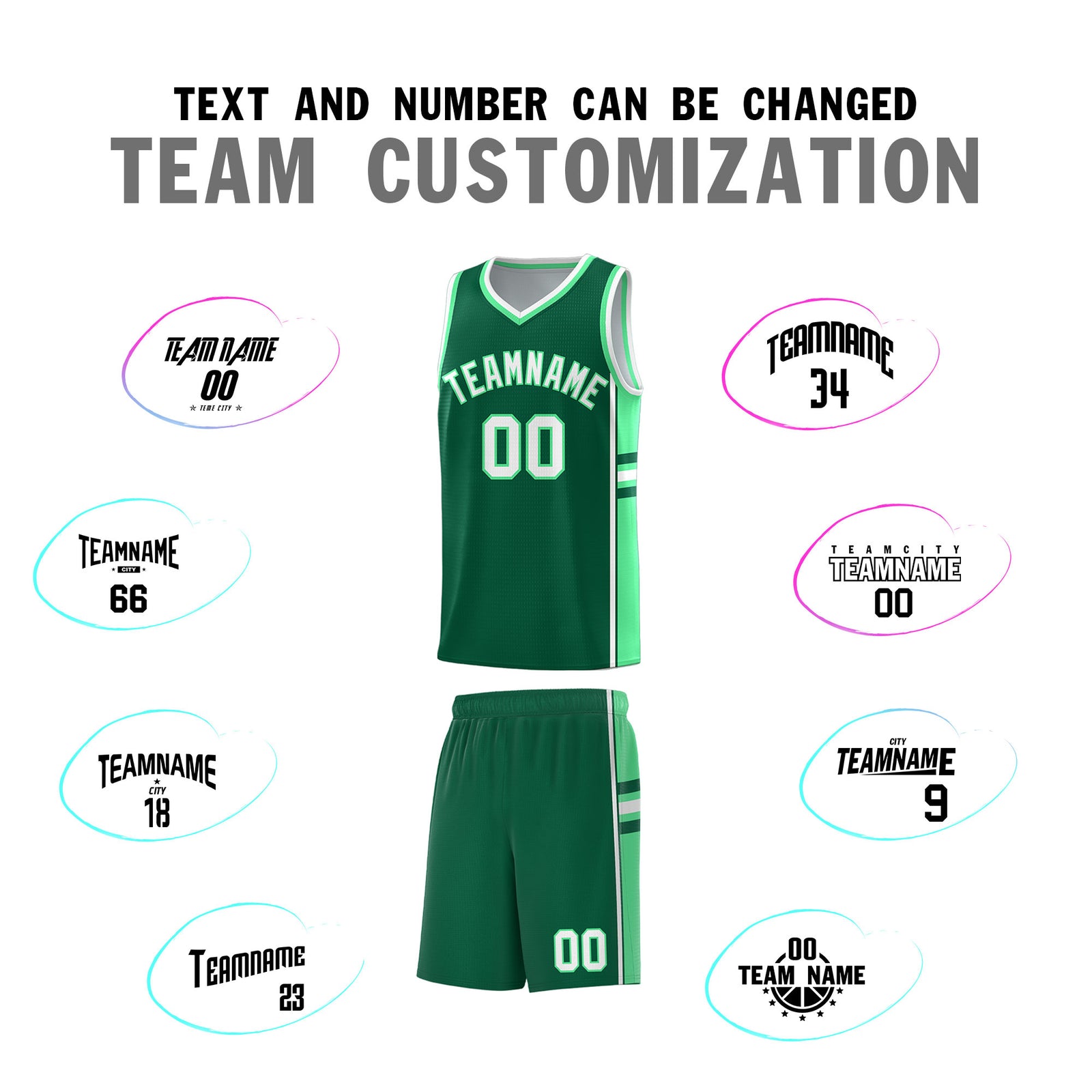 Custom Youth Basketball Jersey - Kelly Green Green Two-Tone Classic Varsity Uniform