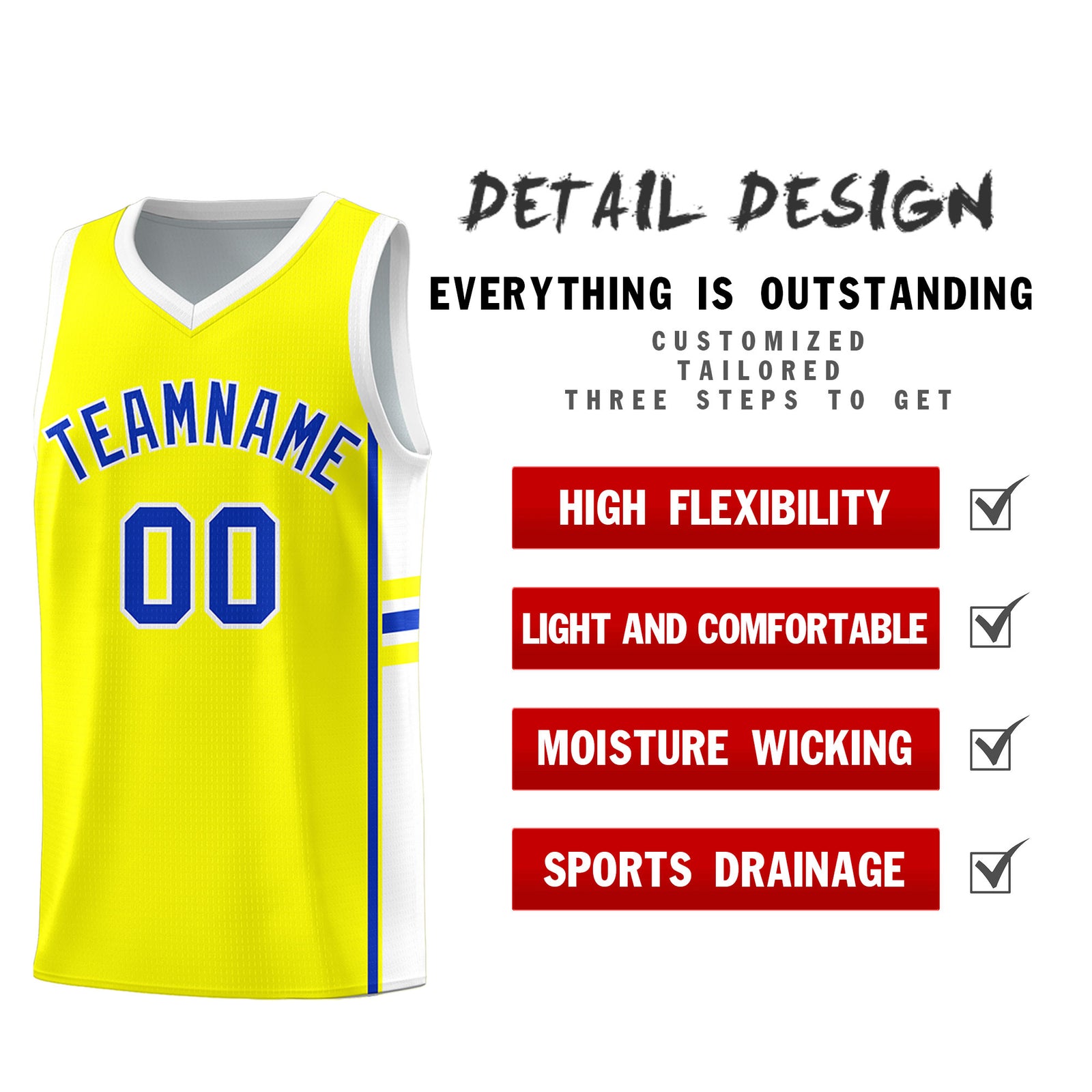 Custom Youth Basketball Jersey - Fluorescent Yellow White Two-Tone Classic Varsity Uniform