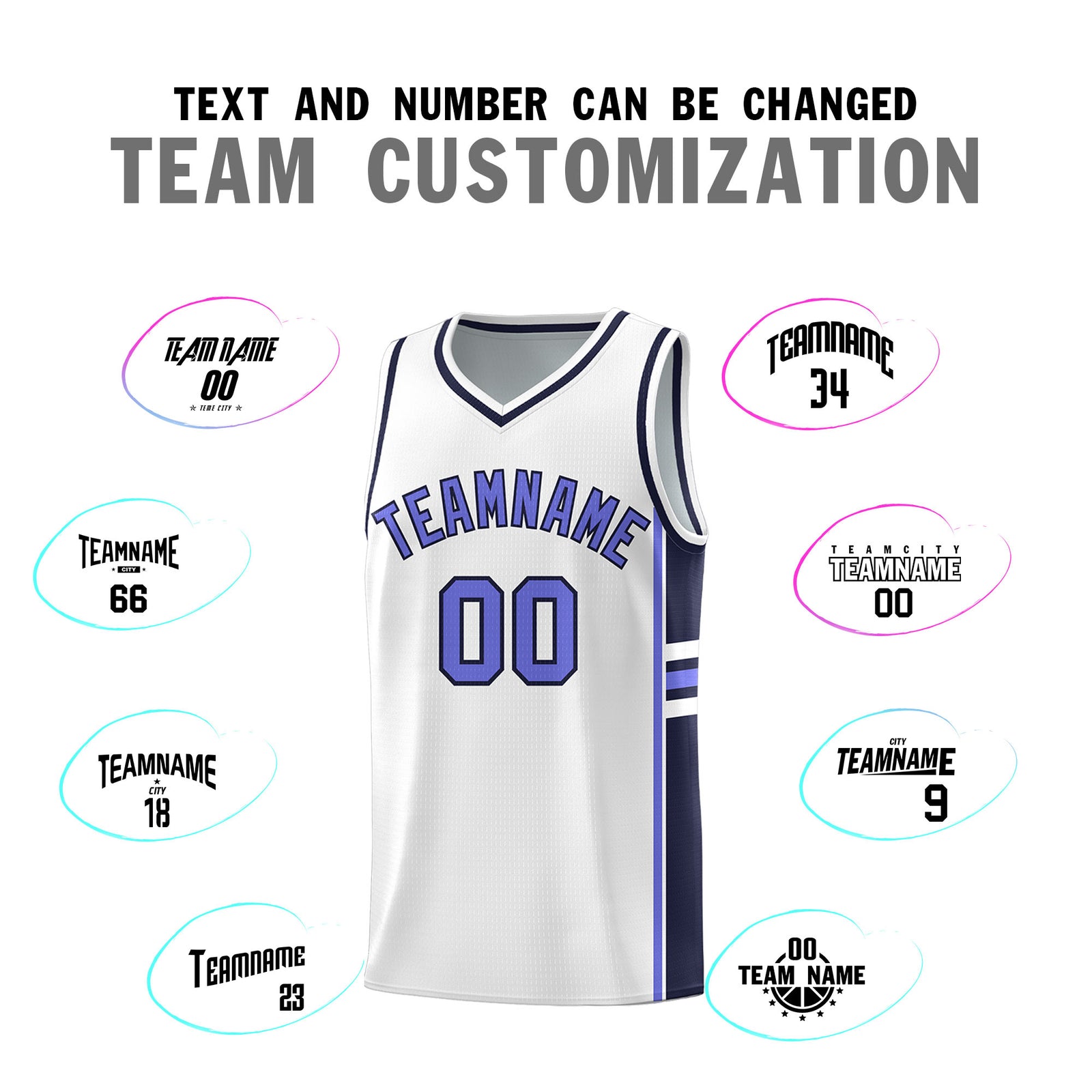 Custom Youth Basketball Jersey - White Navy Two-Tone Varsity Jersey Set