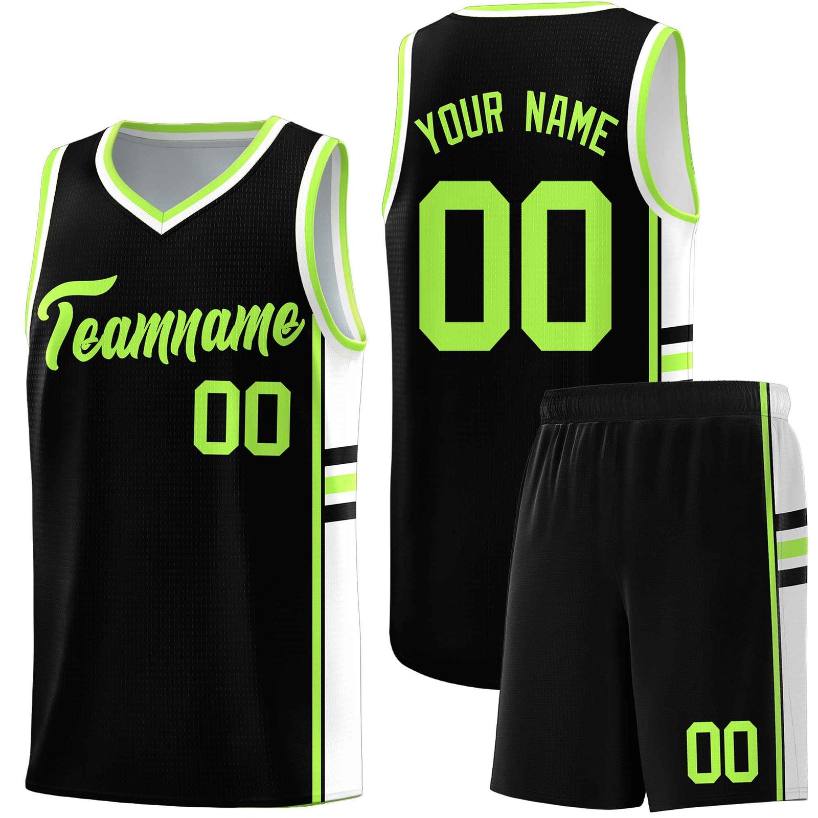 Custom Youth Basketball Jersey - Black White Two-Tone Classic Varsity Uniform