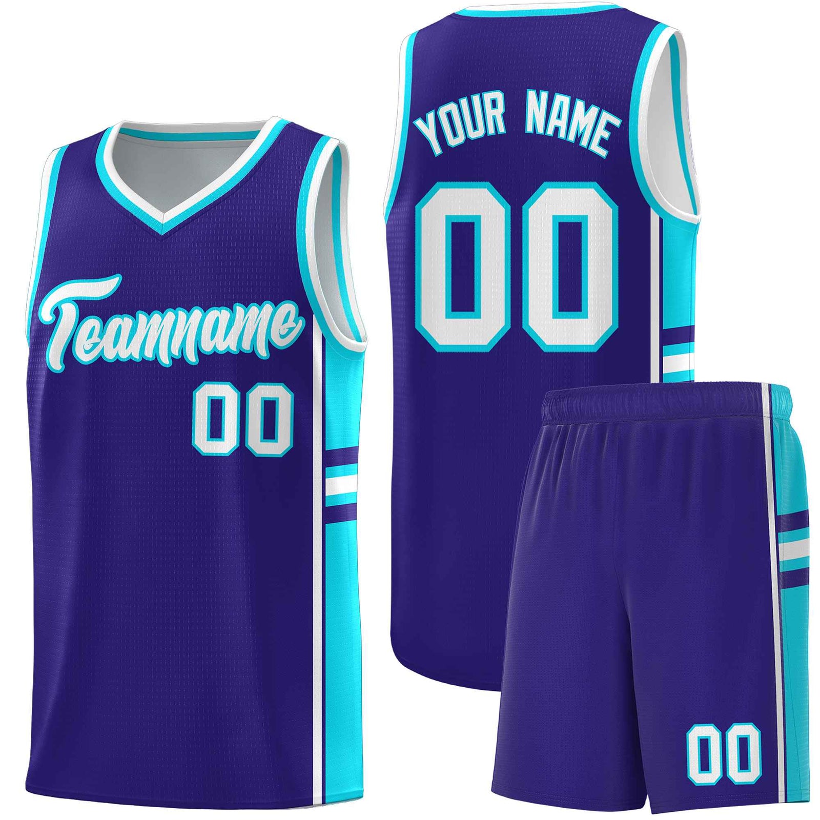 Custom Youth Basketball Jersey - Royal Sky Blue Two-Tone Varsity Jersey Set