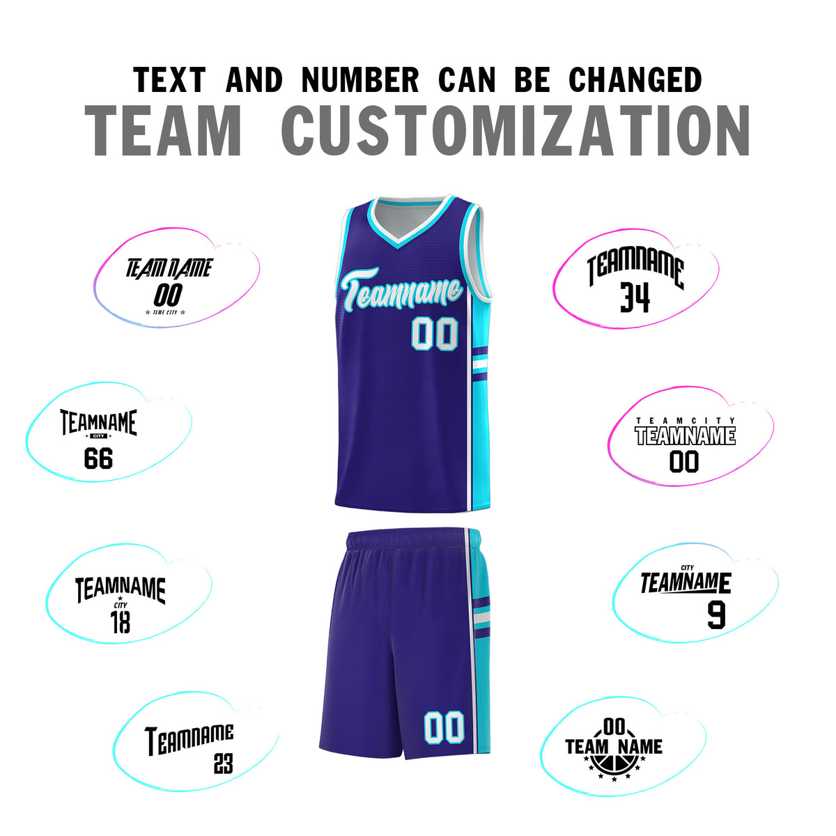 Custom Youth Basketball Jersey - Royal Sky Blue Two-Tone Varsity Jersey Set