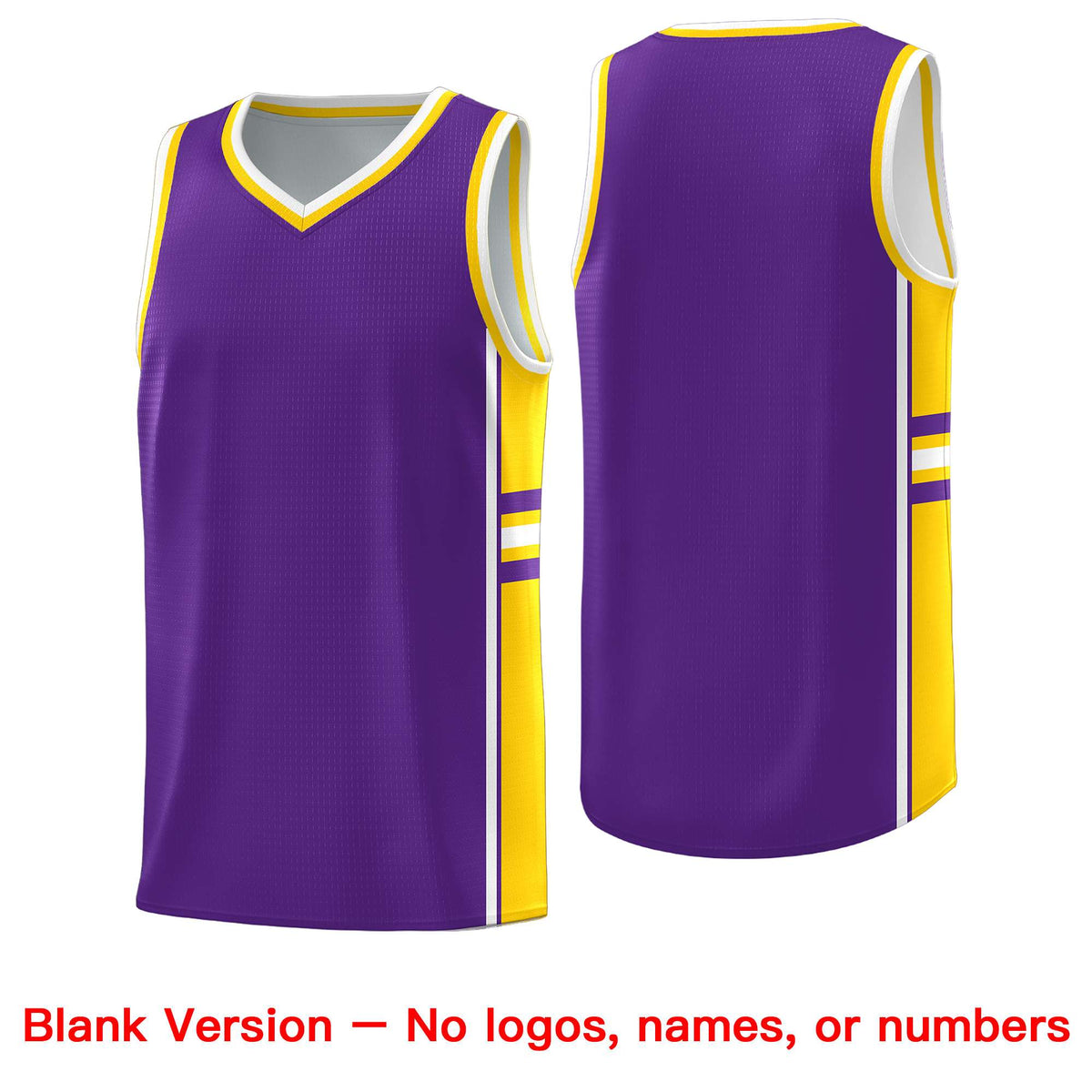 Custom Youth Basketball Jersey - Purple Gold Two-Tone Varsity Jersey Set