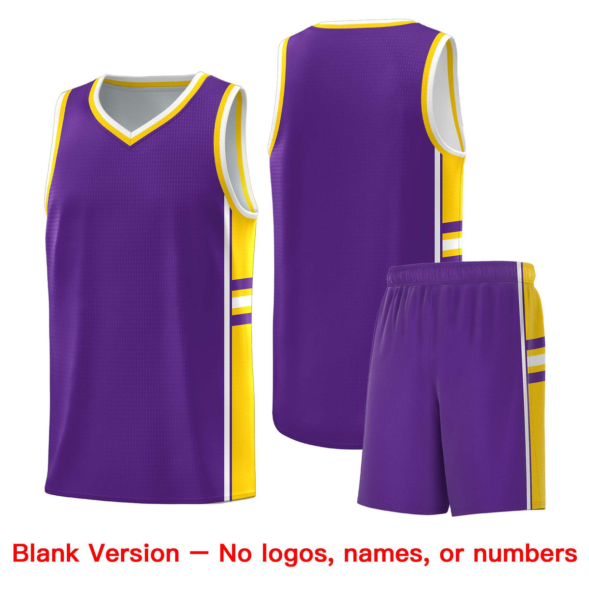 Custom Youth Basketball Jersey - Purple Gold Two-Tone Varsity Jersey Set