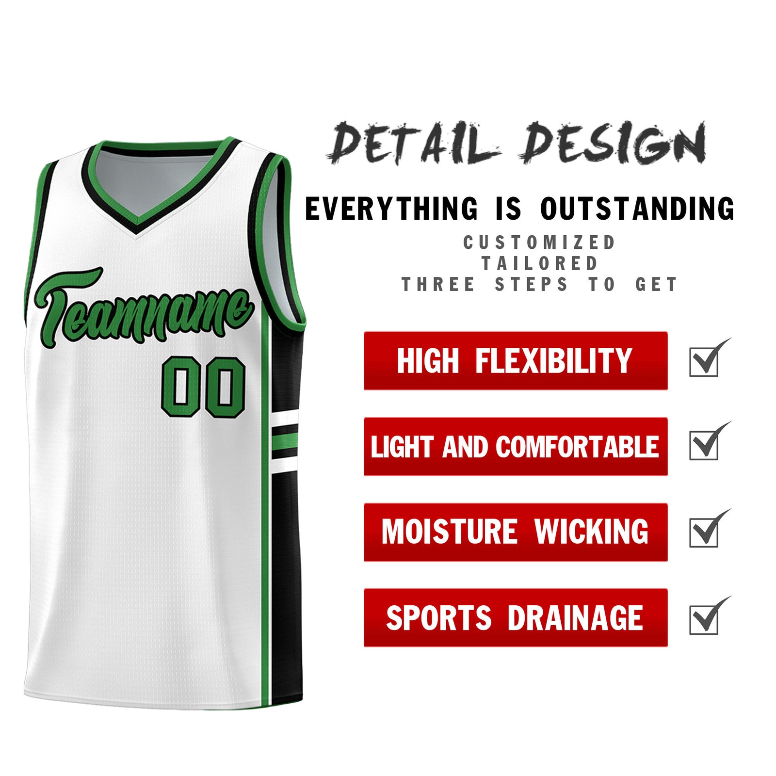 Custom Youth Basketball Jersey - White Kelly Green Two-Tone Varsity Jersey Set
