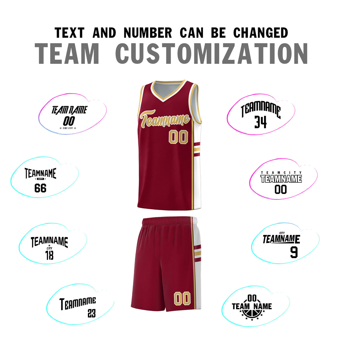 Custom Youth Basketball Jersey - Crimson Old Gold Personalized Varsity Two-Tone Uniform