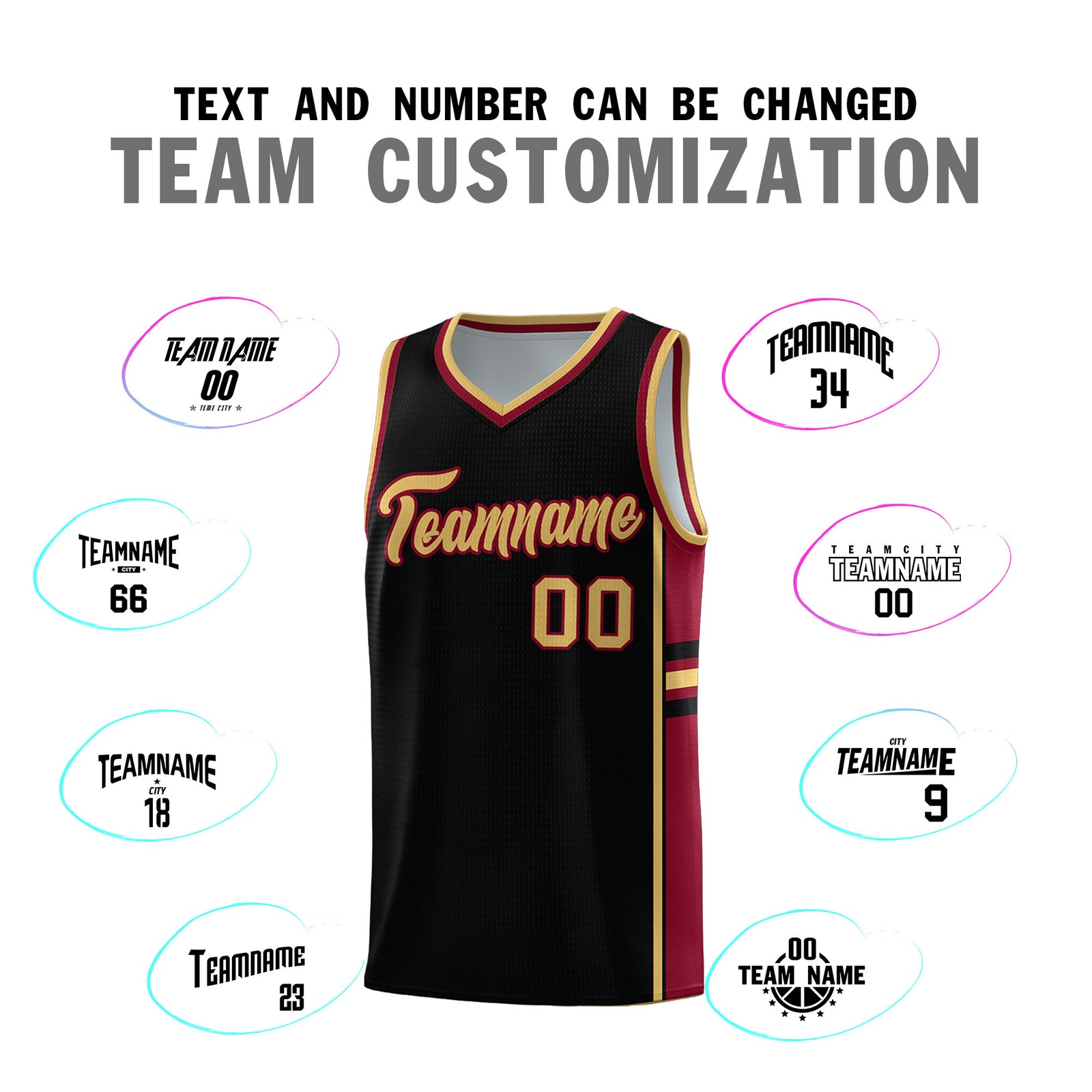 Custom Youth Basketball Jersey - Black Crimson Two-Tone Varsity Jersey Set