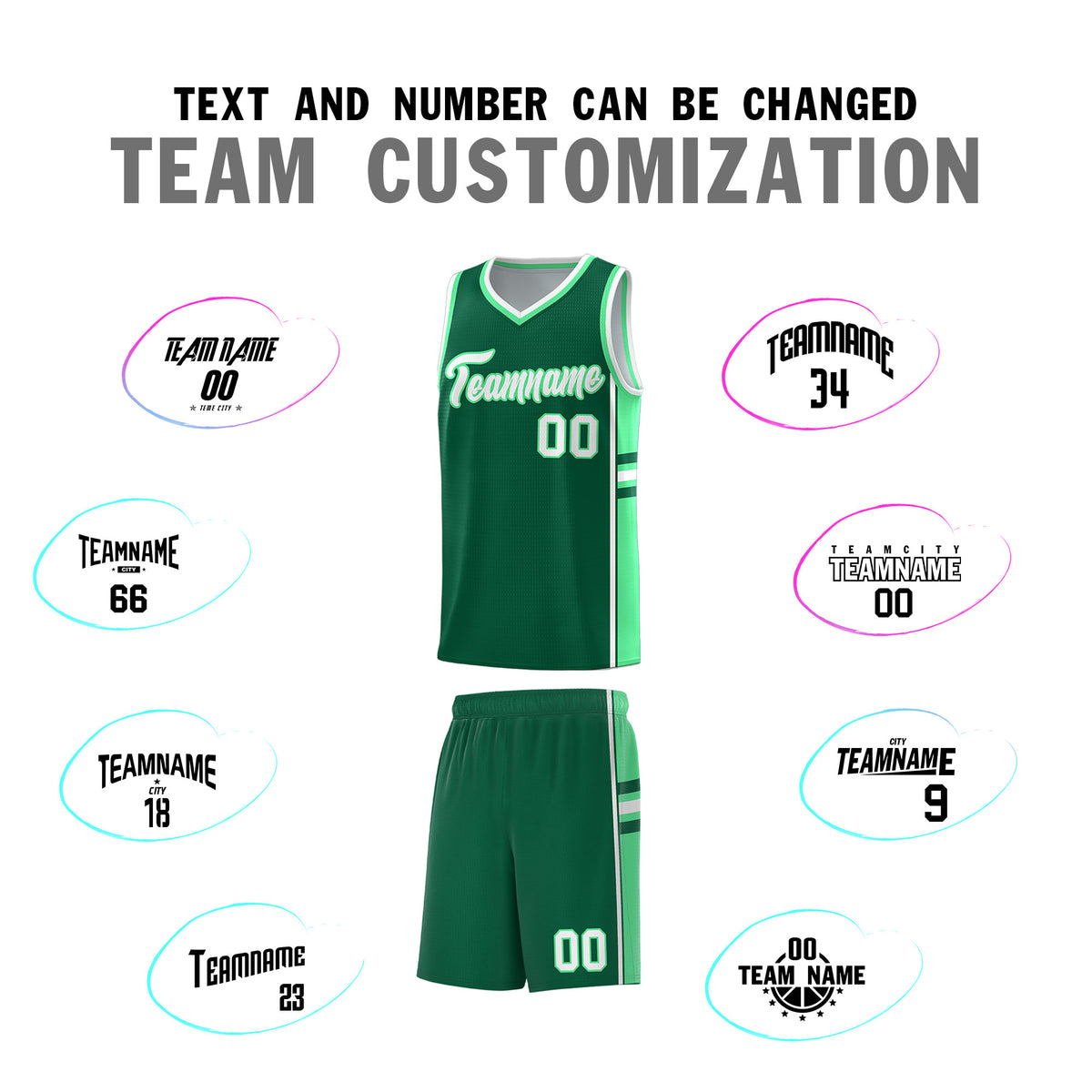Custom Youth Basketball Jersey - Kelly Green Green Two-Tone Classic Varsity Uniform