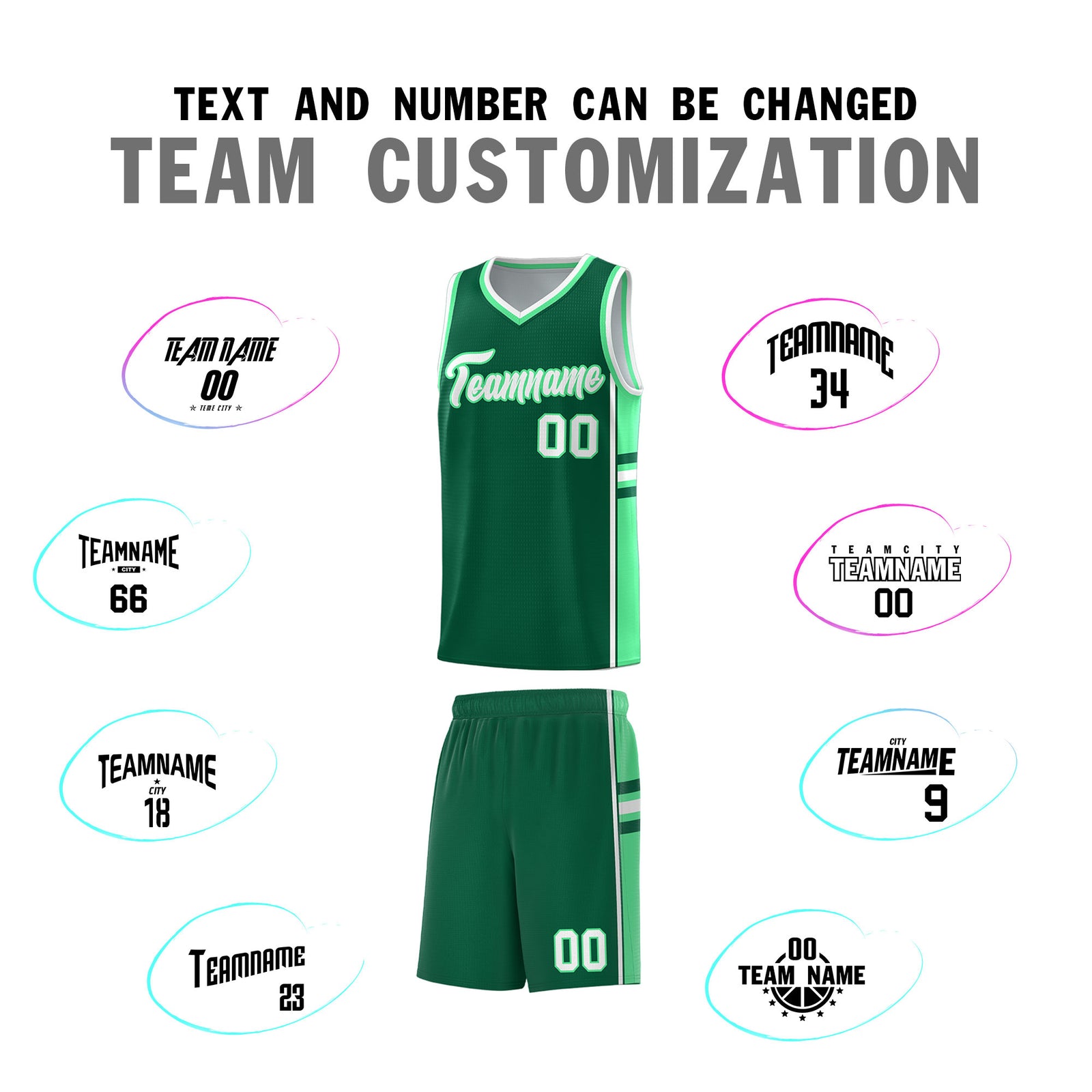 Custom Youth Basketball Jersey - Kelly Green Green Two-Tone Classic Varsity Uniform