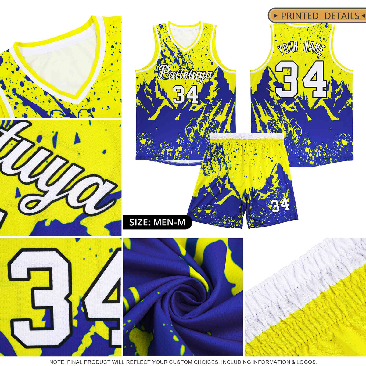 Custom White Navy Snow Mountain Beast Pattern Sports Uniform Basketball Jersey