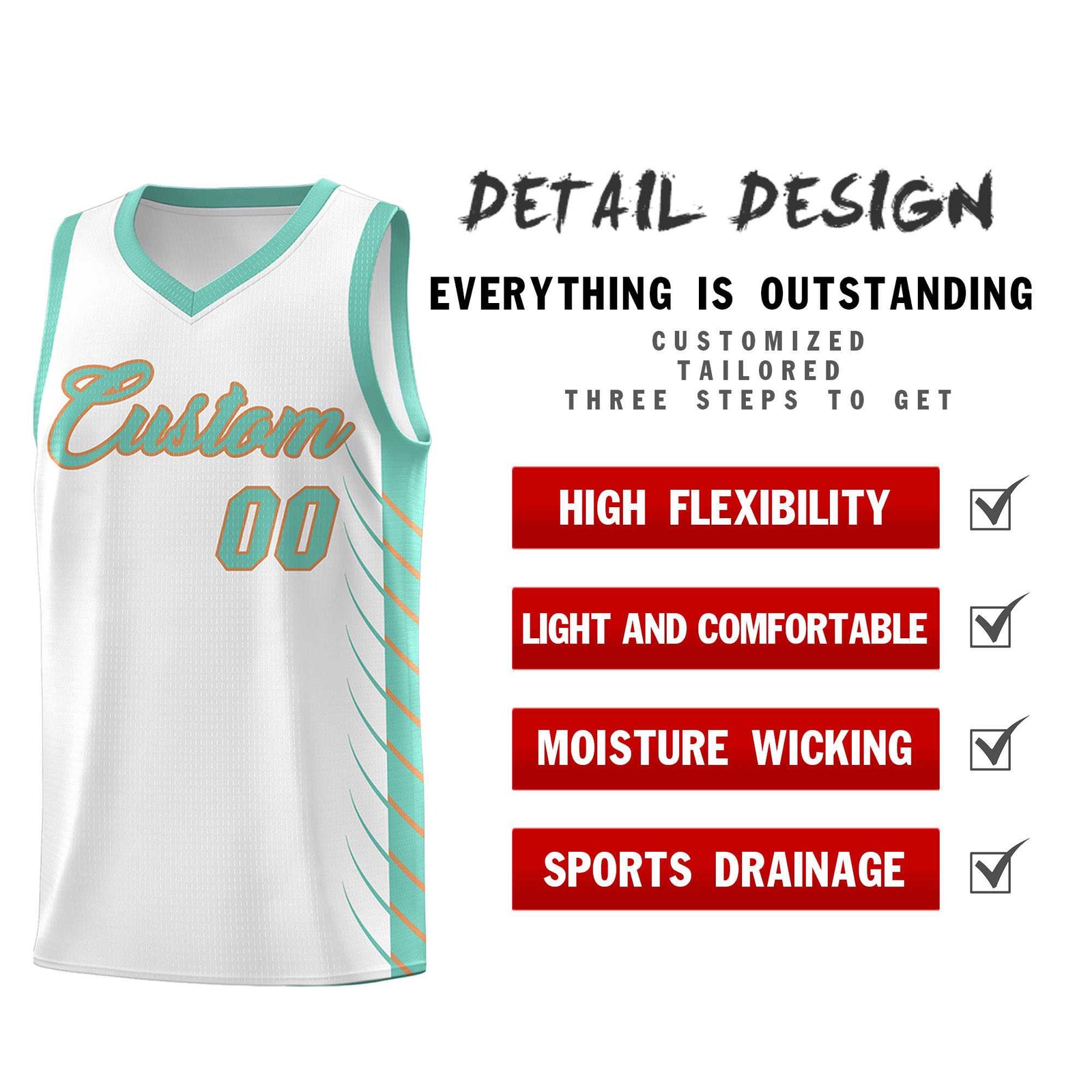 Custom White Bright Green Personalized Side Symmetrical Line Pattern Sports Uniform Basketball Jersey