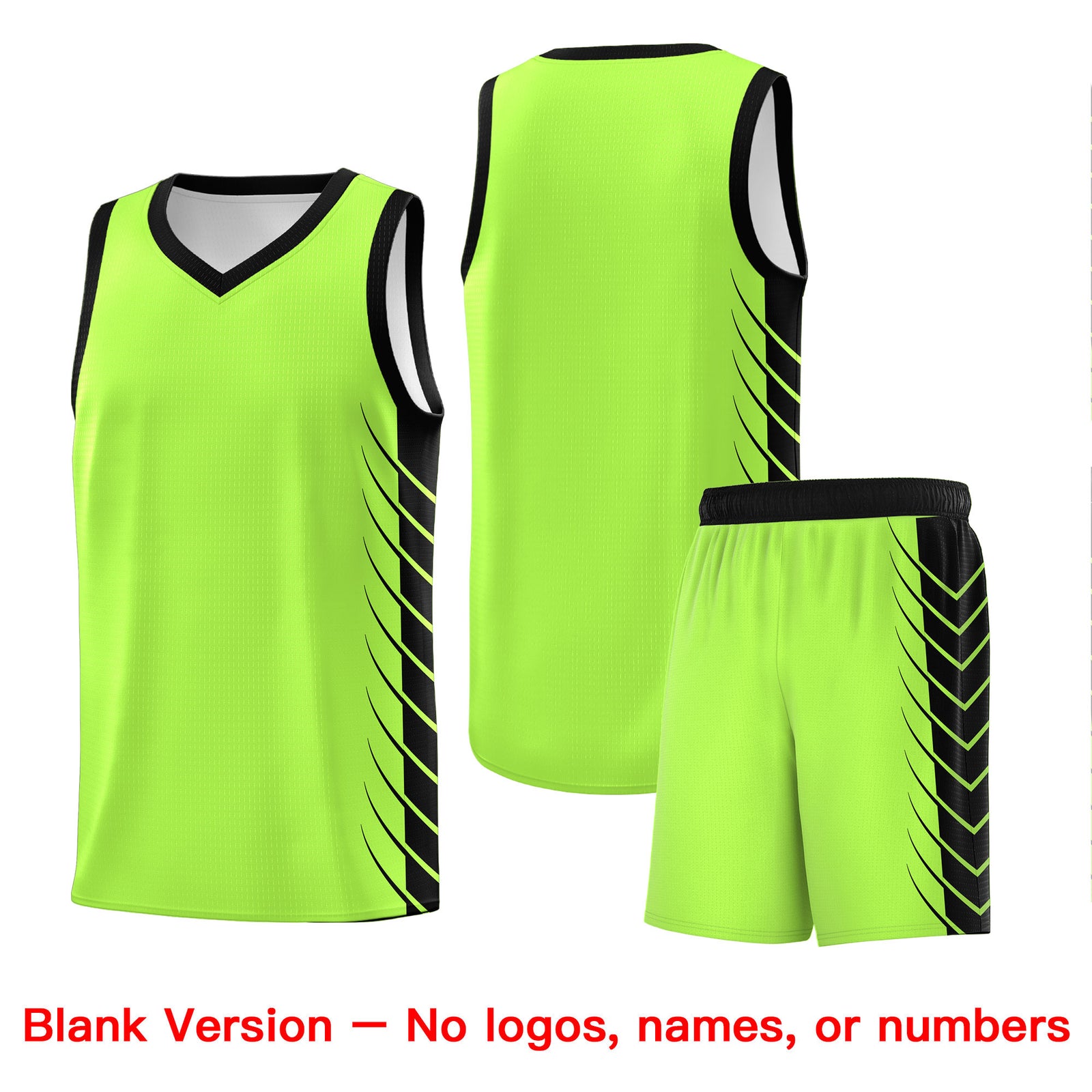 Custom Fluorescent Green Black Personalized Side Symmetrical Line Pattern Sports Uniform Basketball Jersey| KXKSHOP